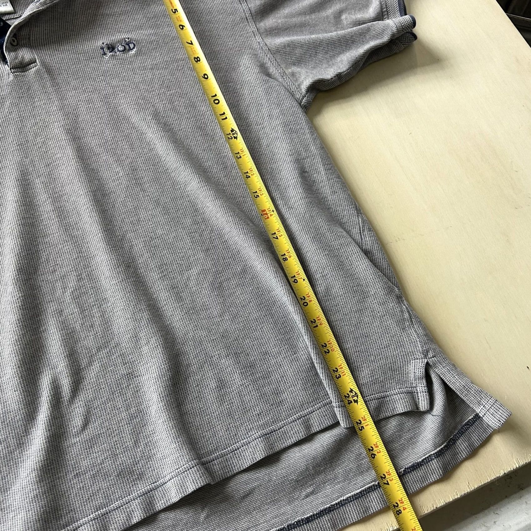 Izod Izod Polo Shirt Mens XL Gray Geometric Knit Short Sleeve Cotton Casual Top Size US XL / EU 56 / 4 - 6 Thumbnail