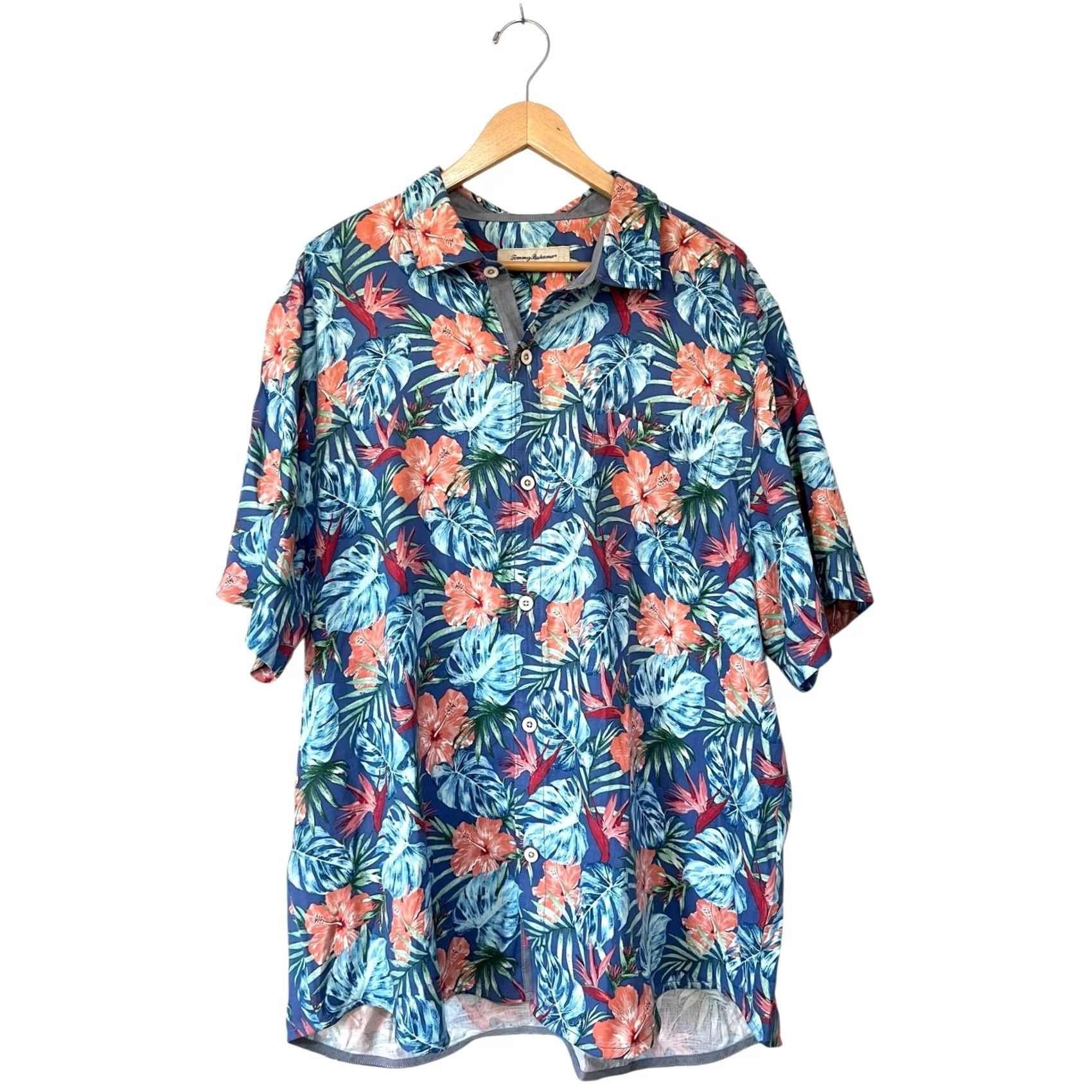 Tommy Bahama Tommy Bahama Men’s Silk Camp Short Sleeve Shirt XL Blue Hawaiian Tropical 100% Silk Button-Up" Size US XL / EU 56 / 4 - 2 Thumbnail
