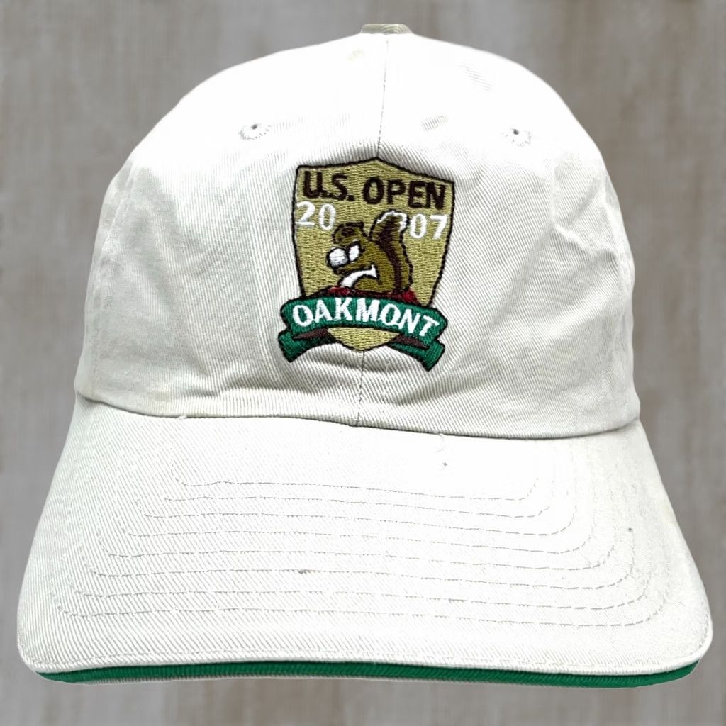Vintage Vintage US Open Hat Cap Strap Back Tan Khaki Oakmont 2007 Golf Dad Y2K Adult Size ONE SIZE - 1 Thumbnail