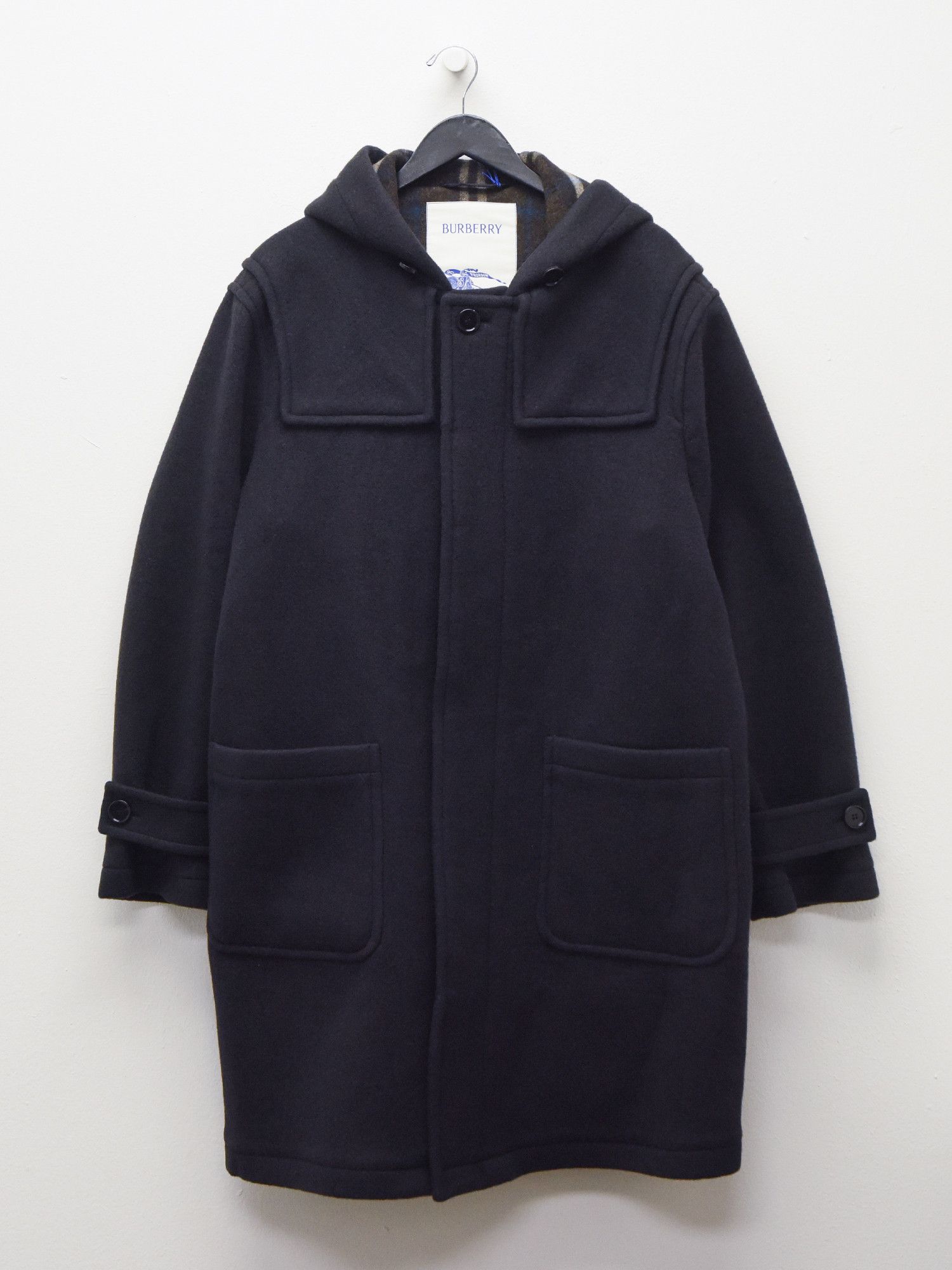 Burberry BURBERRY Mens Hooded Wool Duffle Coat Size US L / EU 52-54 / 3 - 1 Thumbnail