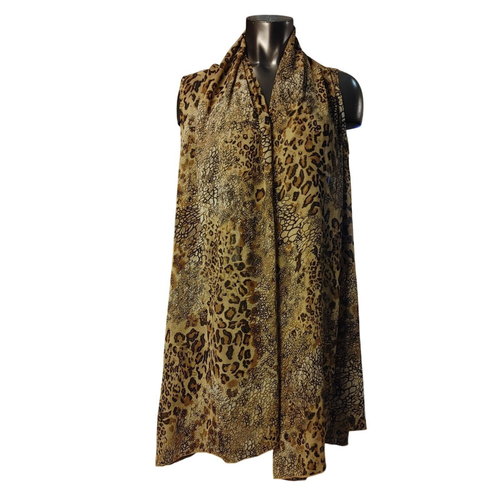 Other Susan Graver Women's Brown Cheetah Print Sheer Sleeveless Wr Size XL / US 12-14 / IT 48-50 - 1 Thumbnail