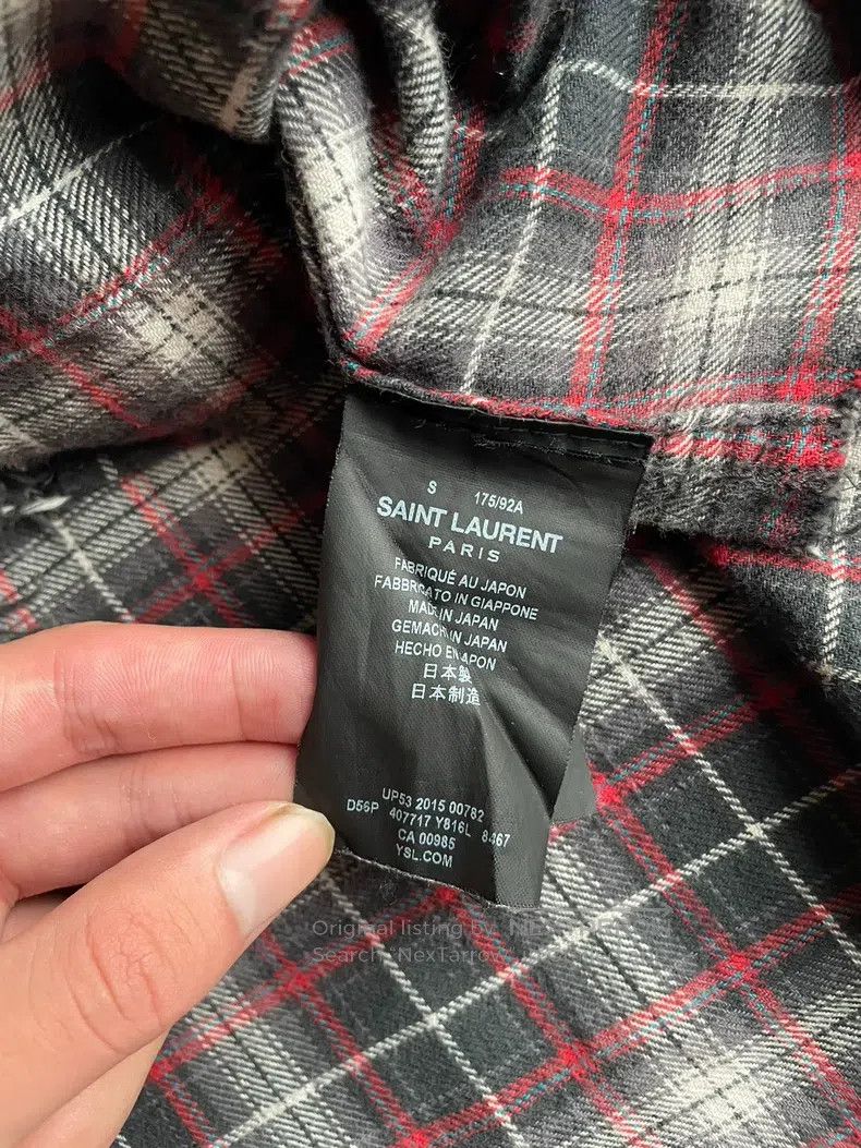 Saint Laurent Paris Saint Laurent Paris Fringe Destroyed Black and Red Plaid S Size US S / EU 44-46 / 1 - 5 Thumbnail