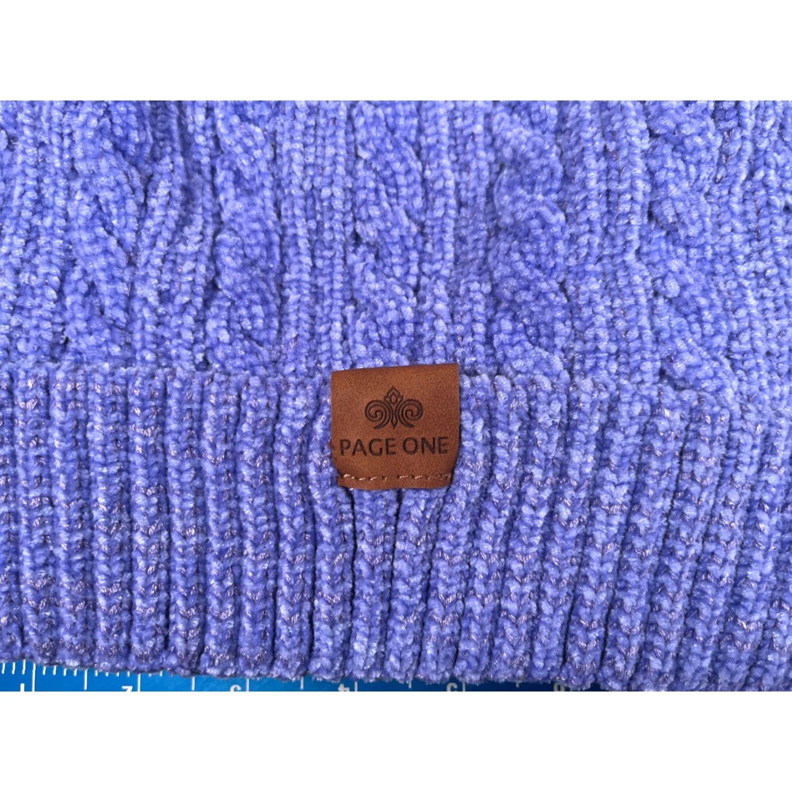 Vintage Page One Beanie Toque Women One Size Purple Cable Knit Nylon Polyester Ski Size ONE SIZE - 2 Thumbnail