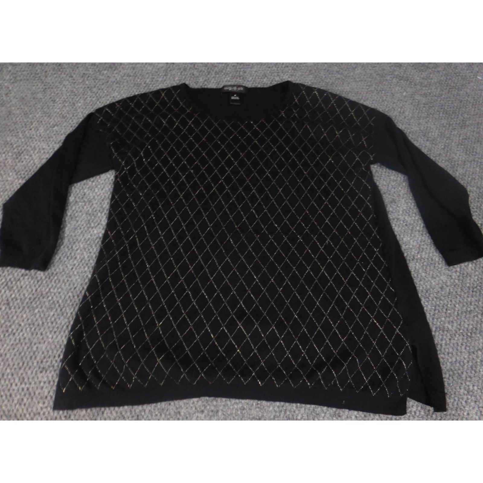 Vintage **Womens August Silk Black Chunky-Knit Medium Sweater** User: **August Silk Womens Black Medium Chunky-Knit Sweater** Size M / US 6-8 / IT 42-44 - 2 Thumbnail