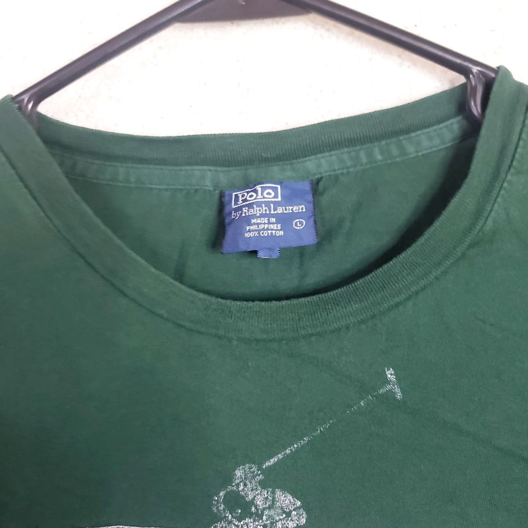 Polo Ralph Lauren VINTAGE Polo Ralph Lauren T-Shirt LONG SLEEVE Crewneck Sewn American Flag Green Size L Mens Size US L / EU 52-54 / 3 - 5 Thumbnail