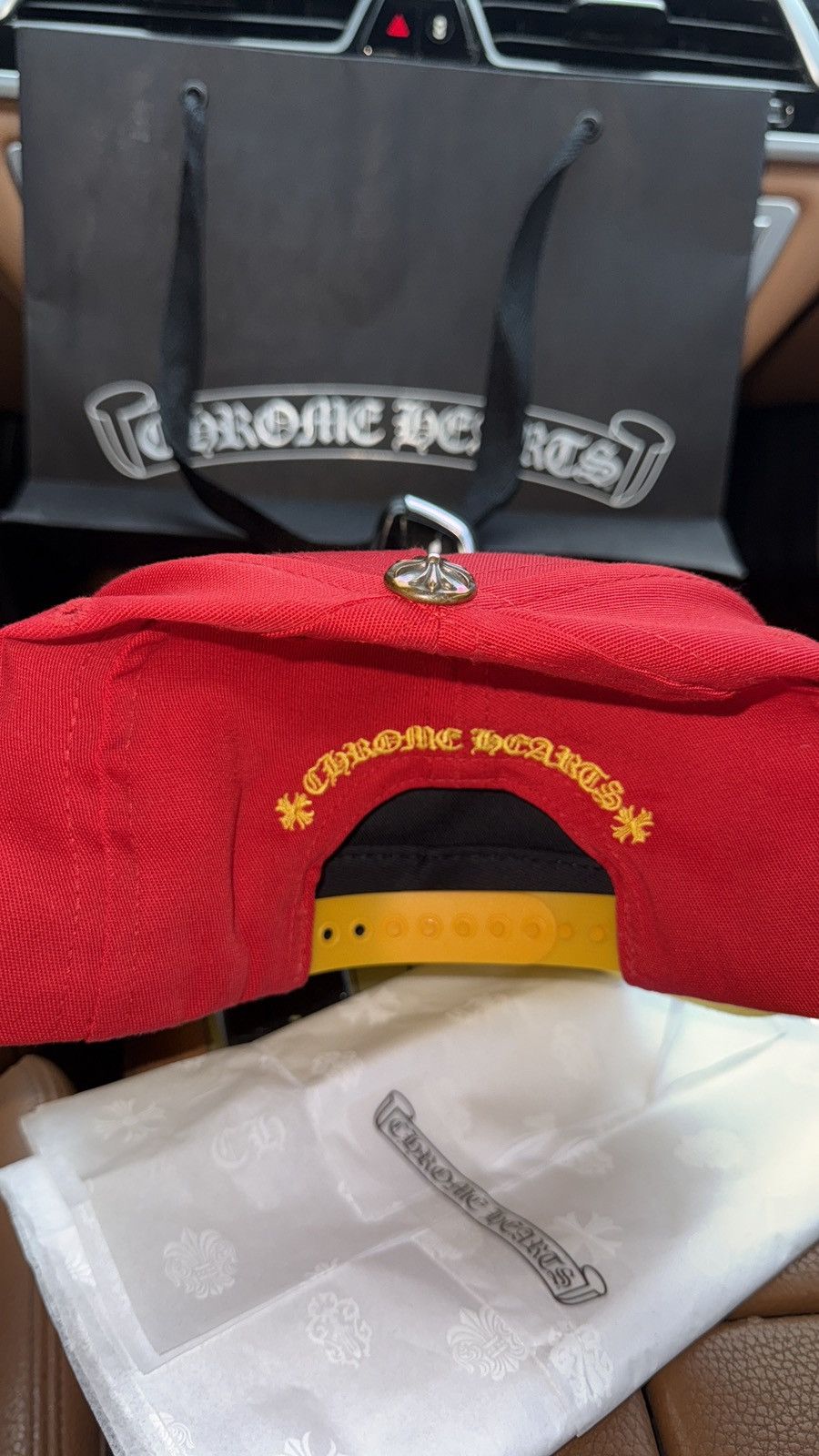 Chrome Hearts Chrome Hearts C H Baseball Hat - Red / Yellow Brand Size ONE SIZE - 15 Thumbnail