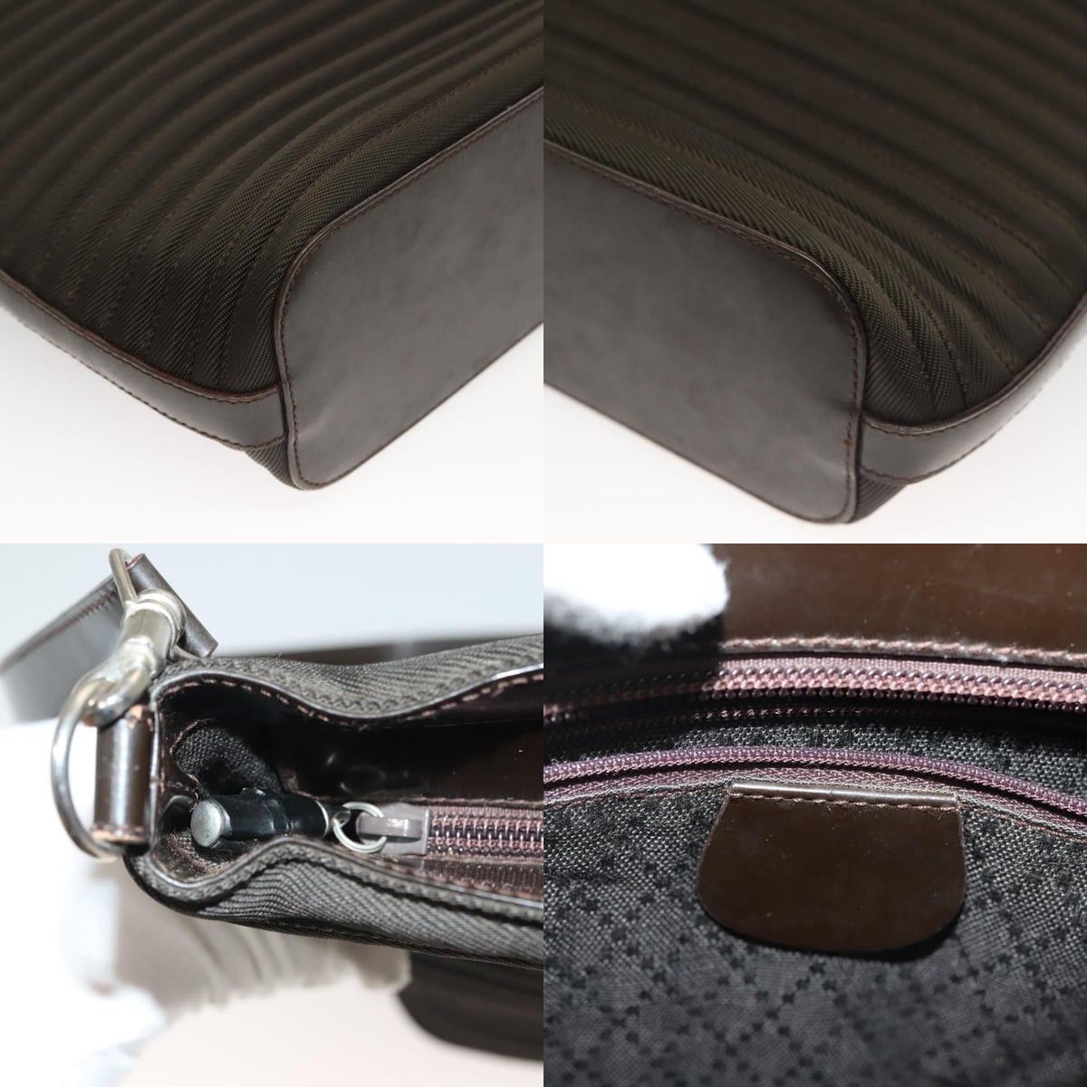 Gucci GUCCI Bamboo Handbag Nylon Leather Brown Silver 000 1998 Size ONE SIZE - 11 Thumbnail