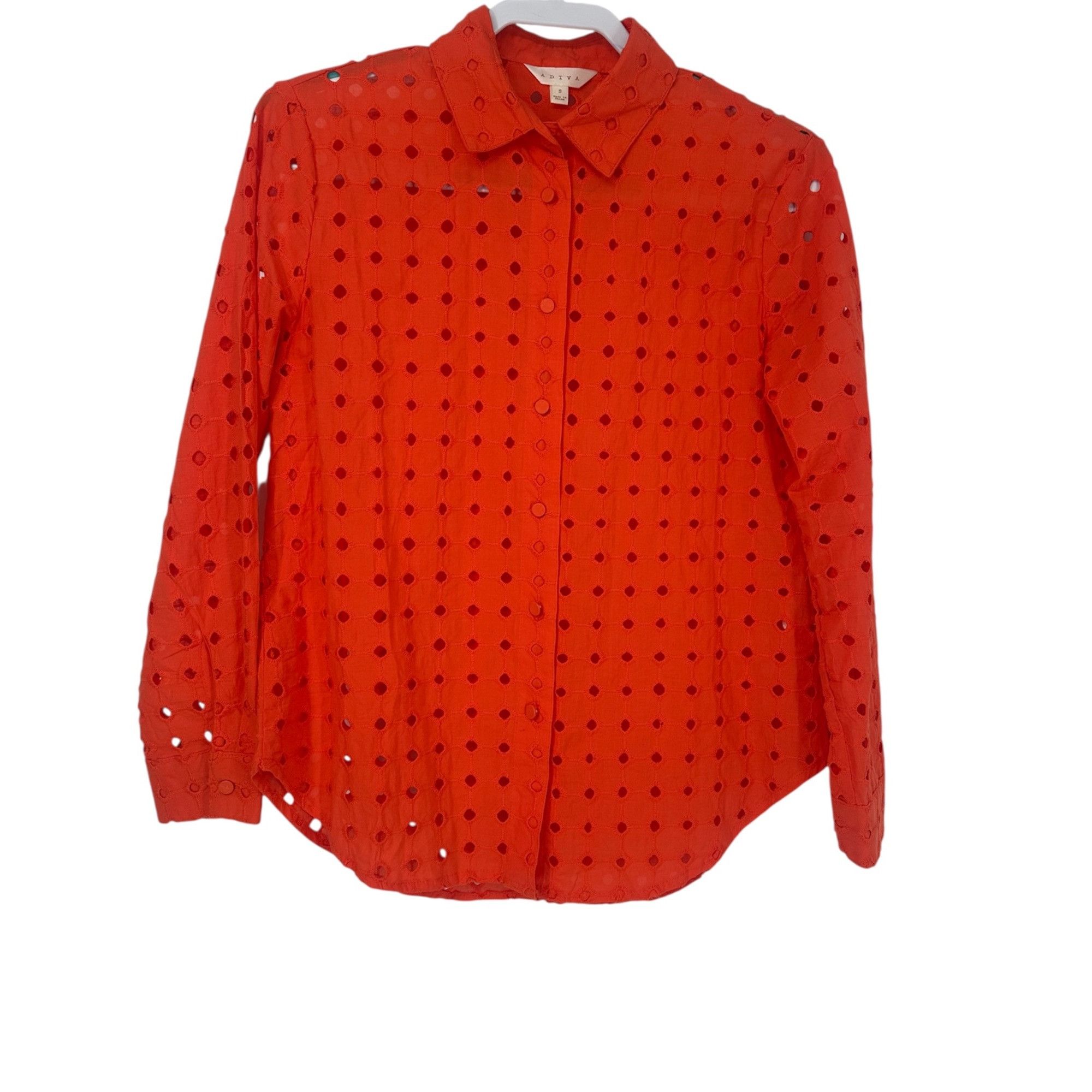 Other Adiva Eyelet Top - Orange Embroidered Cutout - Size Small Size S / US 4 / IT 40 - 2 Thumbnail