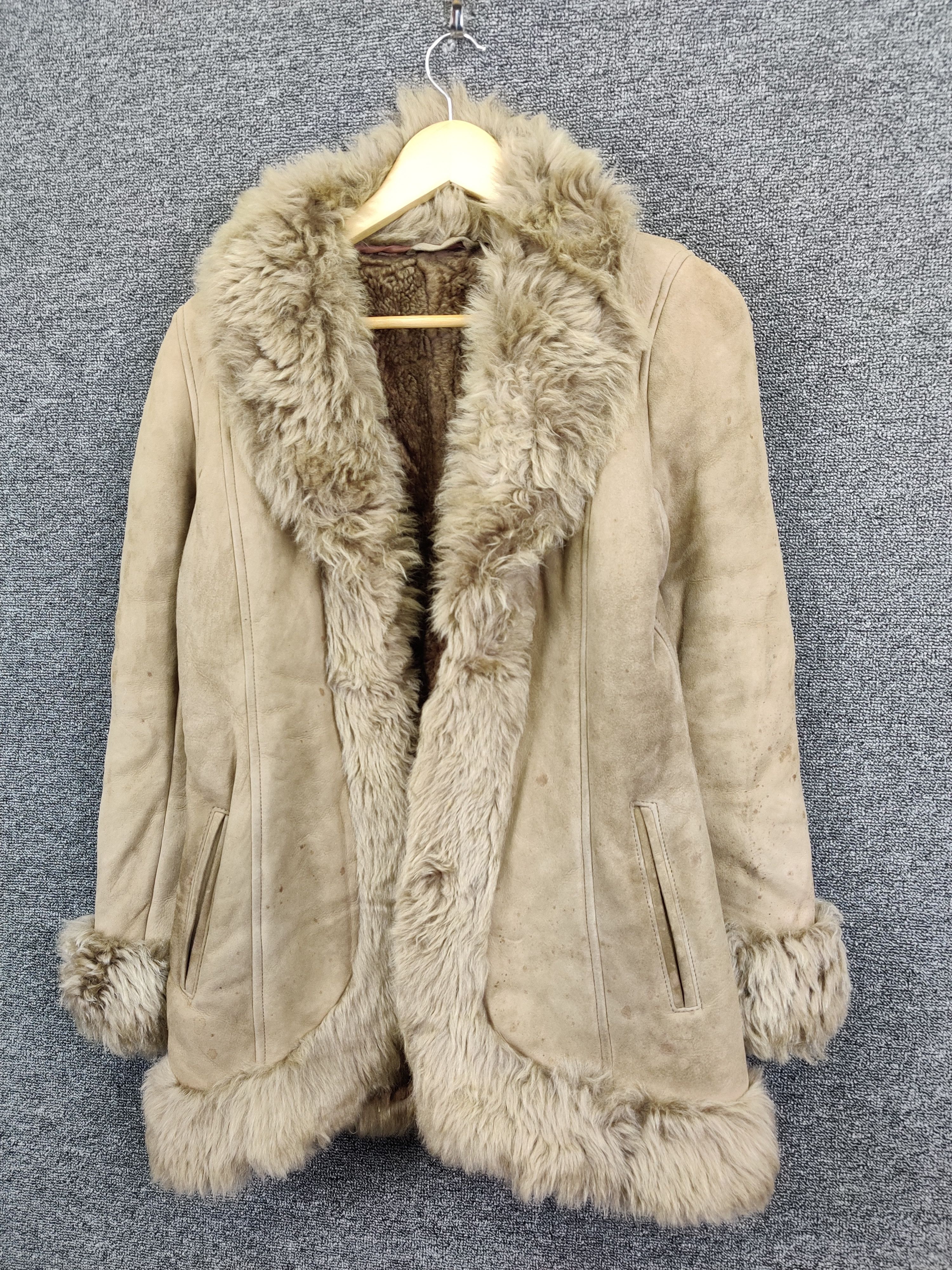 Vintage Vintage Sheepskin Faux Fur Suede Leather Coat Size US M / EU 48-50 / 2 - 2 Thumbnail