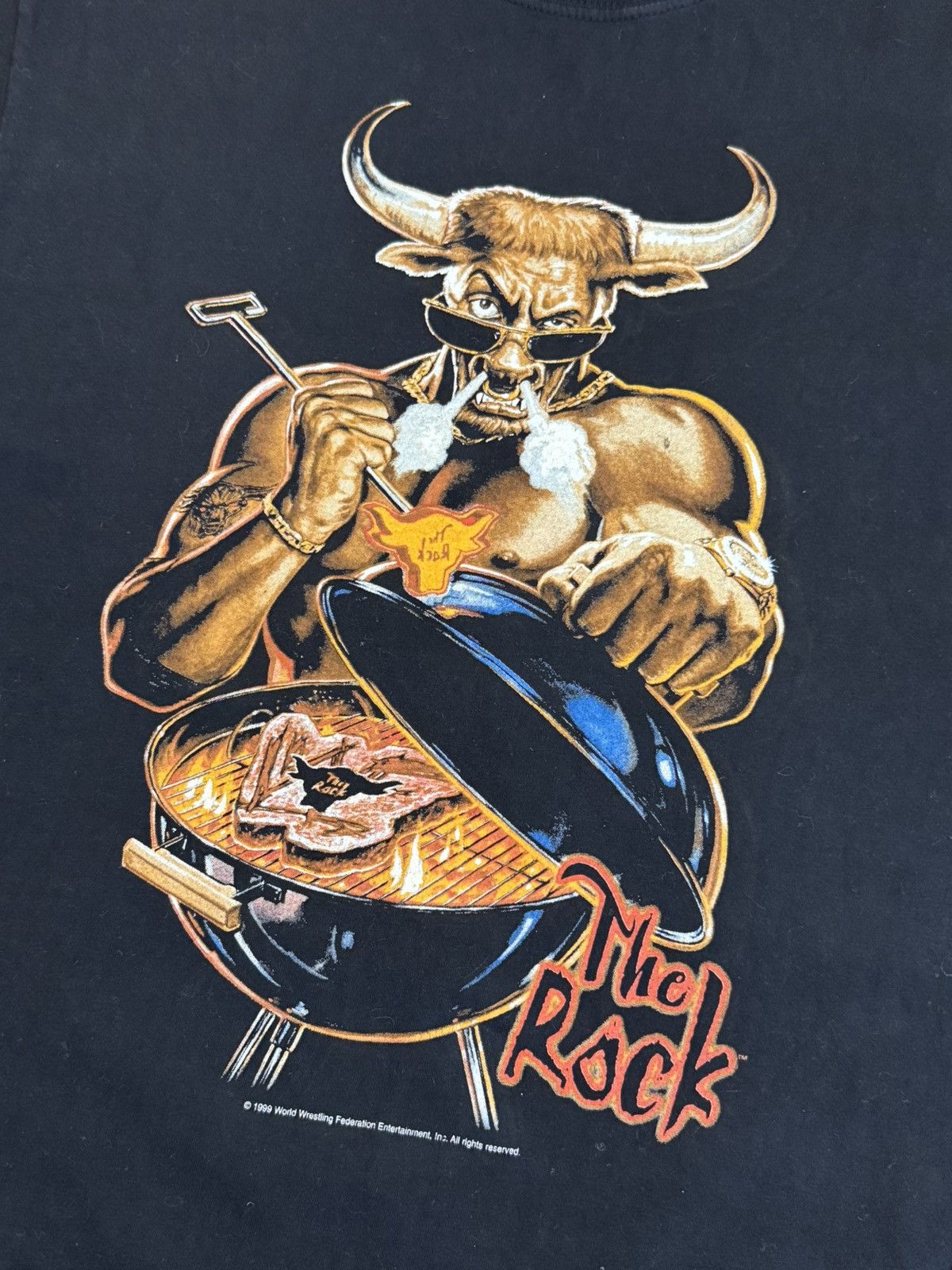 WWE 🔷Vintage “The Rock” Do you smell it WWF 1999 T-shirt🔷 Size US S / EU 44-46 / 1 - 2 Thumbnail