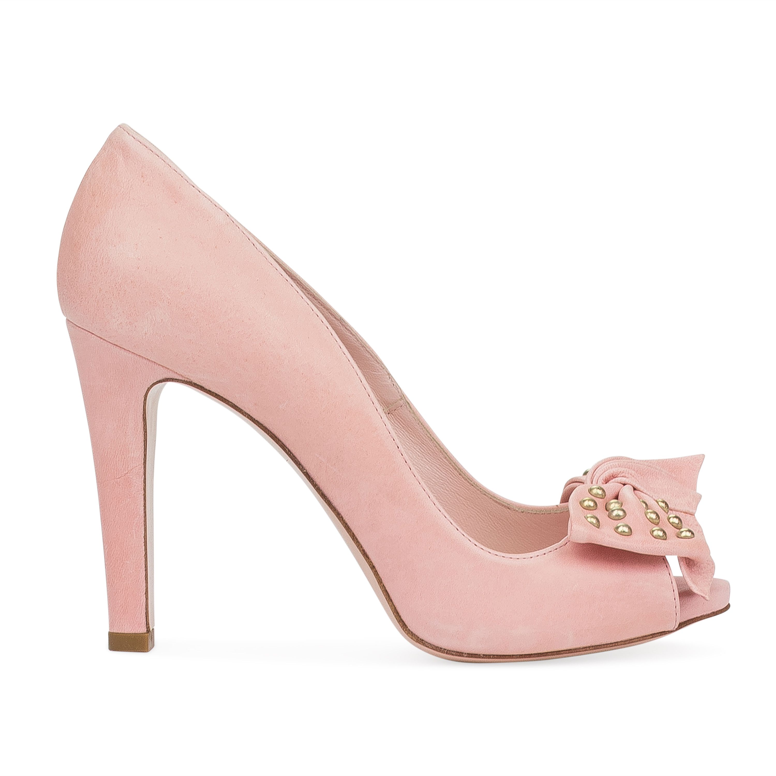 RED Valentino RED Valentino Pink Peep Toe Studded Bow Heels SIZE 38 Size US 8 / IT 38 - 1 Thumbnail
