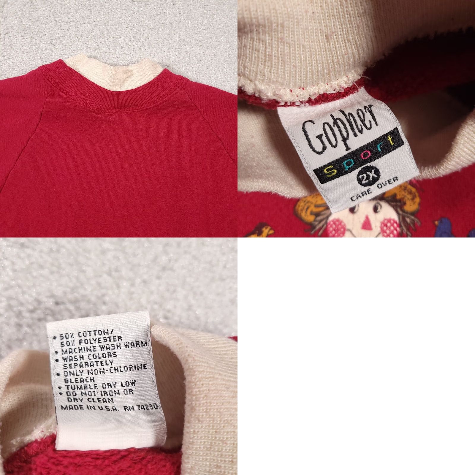 Vintage VINTAGE Gopher Sport Sweatshirt Women’s 2X Plus Gray Cotton Blend USA Made Farm Scarecrow Grannycore 1980s Mens Women Girls Size XXL / US 16-18 / IT 52-54 - 9 Thumbnail