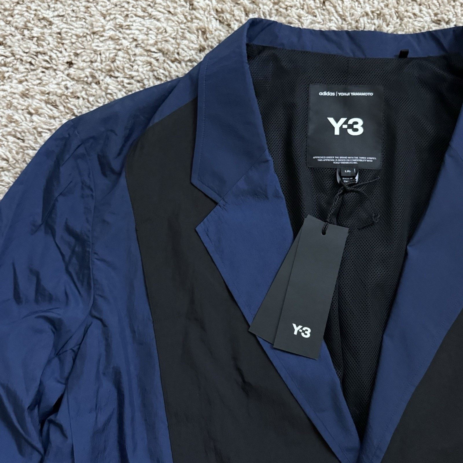 Adidas × Y-3 × Yohji Yamamoto Y-3 Yohji Yamamoto Adidas Ultralight Nylon Blazer Black Blue Size US L / EU 52-54 / 3 - 7 Thumbnail