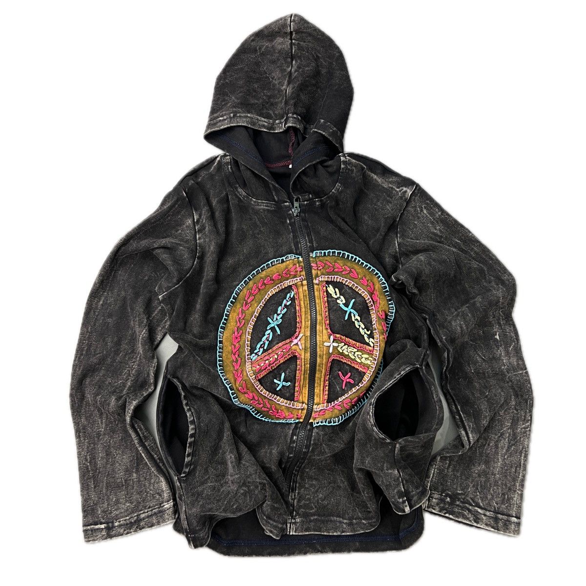 Grateful Dead × Handmade × Vintage Vintage Embroidered Peace Sign Hoodie Size US M / EU 48-50 / 2 - 4 Thumbnail