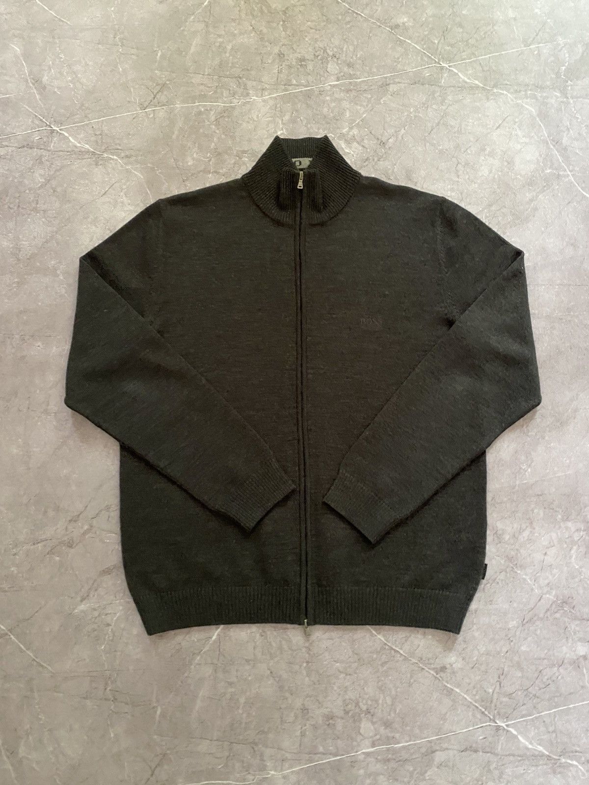 Hugo × Hugo Boss × Vintage Vintage Y2K Hugo Boss 100% Wool Full Zip Sweater Retro Size US L / EU 52-54 / 3 - 2 Thumbnail