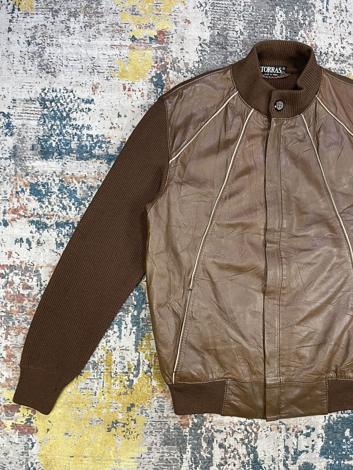 Torras Vintage Torras Spain Leather Switched Sweater Jackets Size US M / EU 48-50 / 2 - 2 Thumbnail