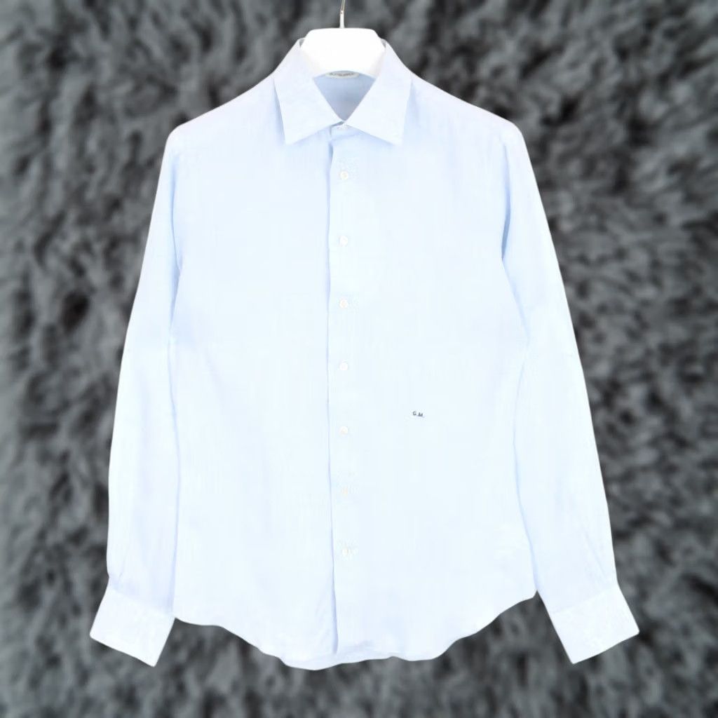 Suitsupply Suitsupply Extra Slim Fit Formal Shirt Men's XL Linen Spread Collar Button Up Size 46R - 1 Thumbnail