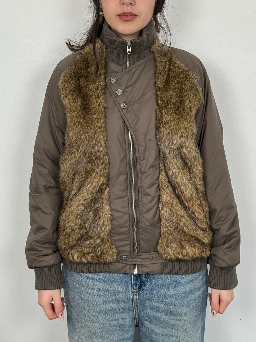 Diesel 2000s Diesel Brown Faux Fur Cozy Jacket Size US S / EU 44-46 / 1 - 2 Thumbnail