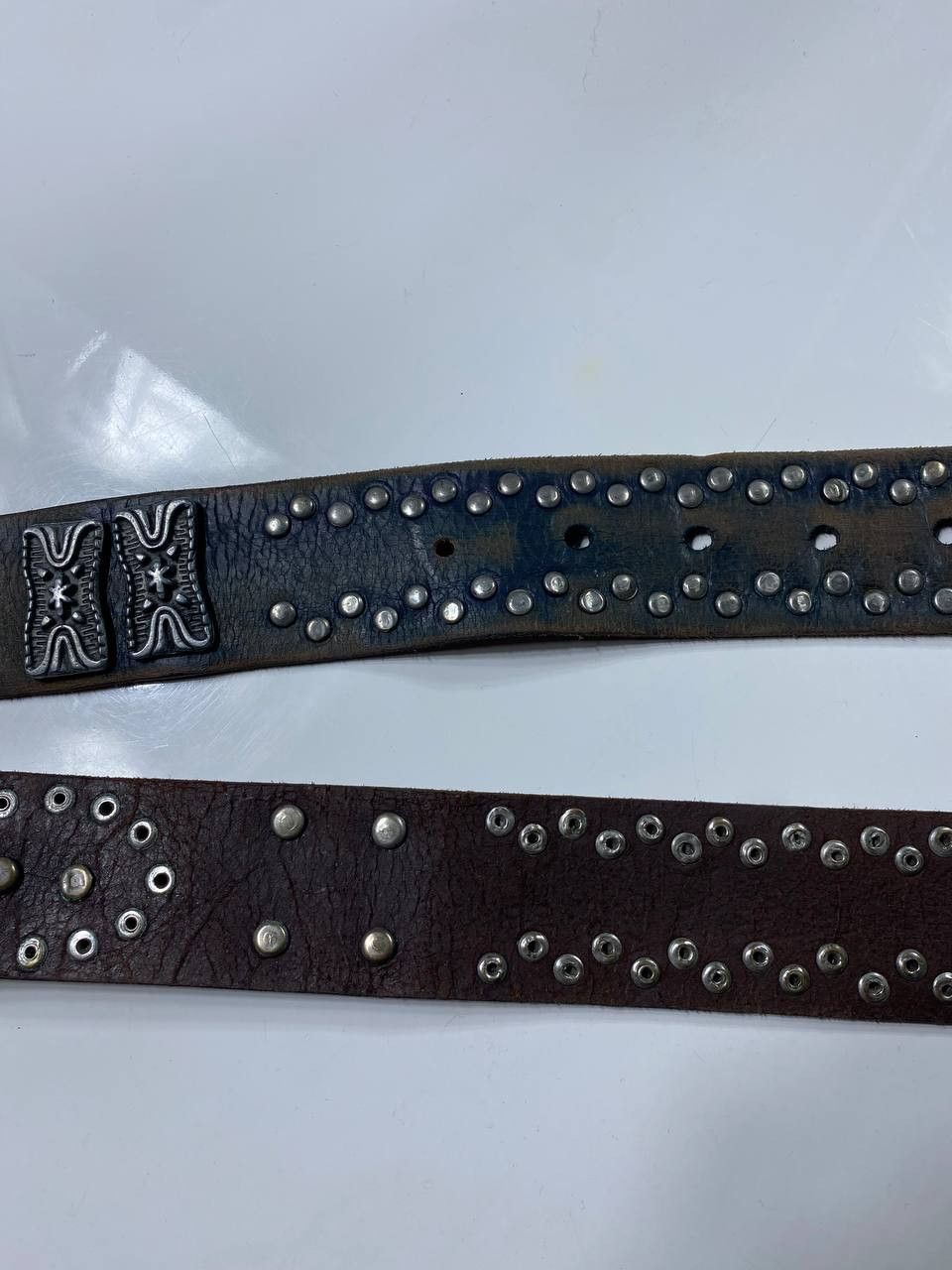 Vintage Vintage leather rhinestones belts BB Simon style punk y2k Size ONE SIZE - 7 Thumbnail