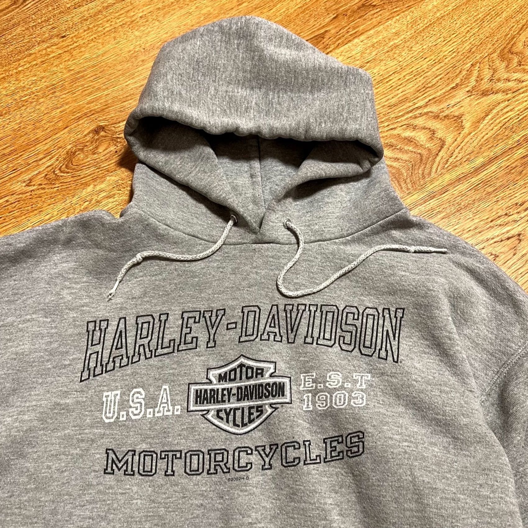 Harley Davidson Harley-Davidson Hoodie Mens Vintage Gray 2002 L Logo Cotton Polyester Shirt? Size US L / EU 52-54 / 3 - 4 Thumbnail