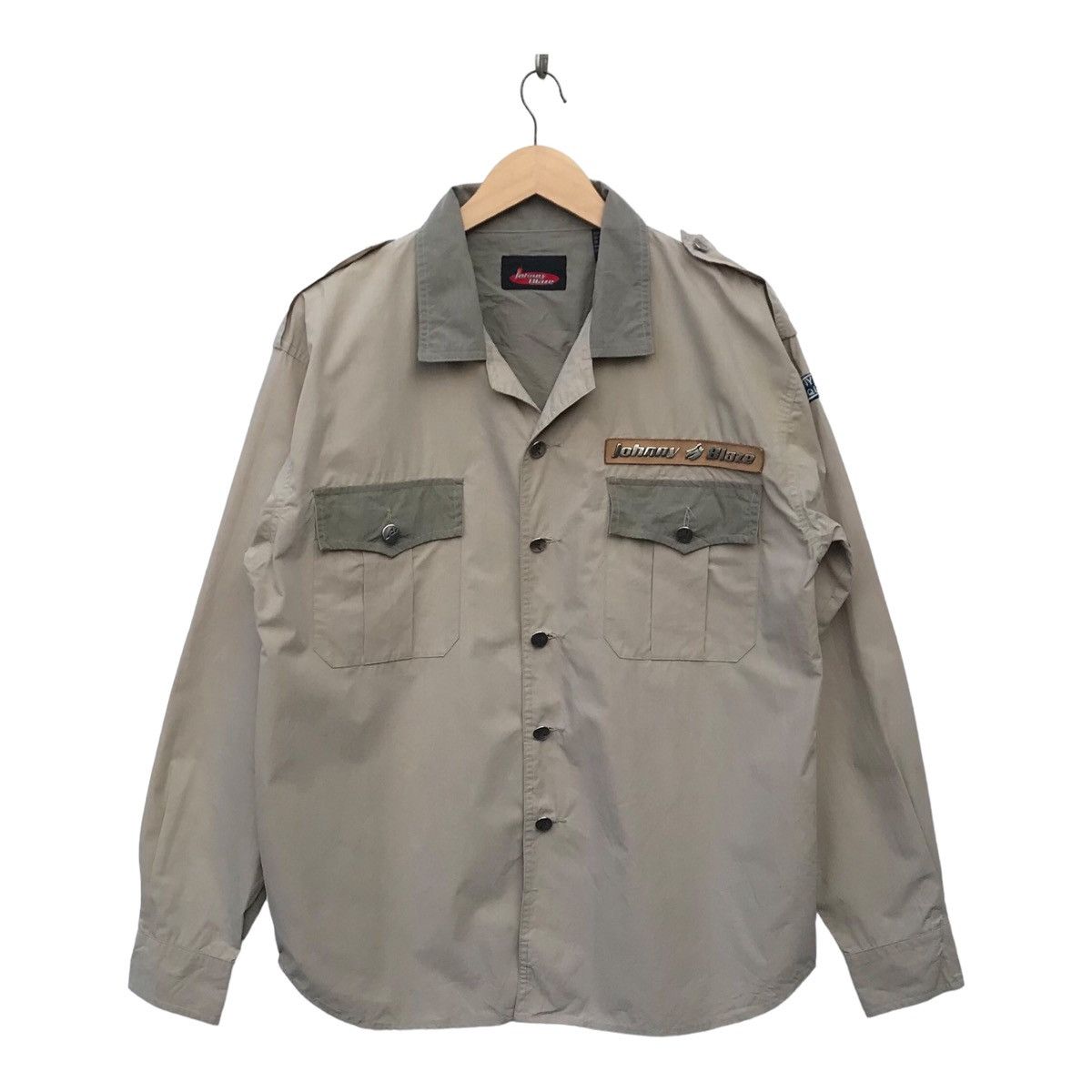 image of Wu Tang Clan Vintage 90's Johnny Blaze Uniform Works Shirt in Cream, Men's (Size Large)