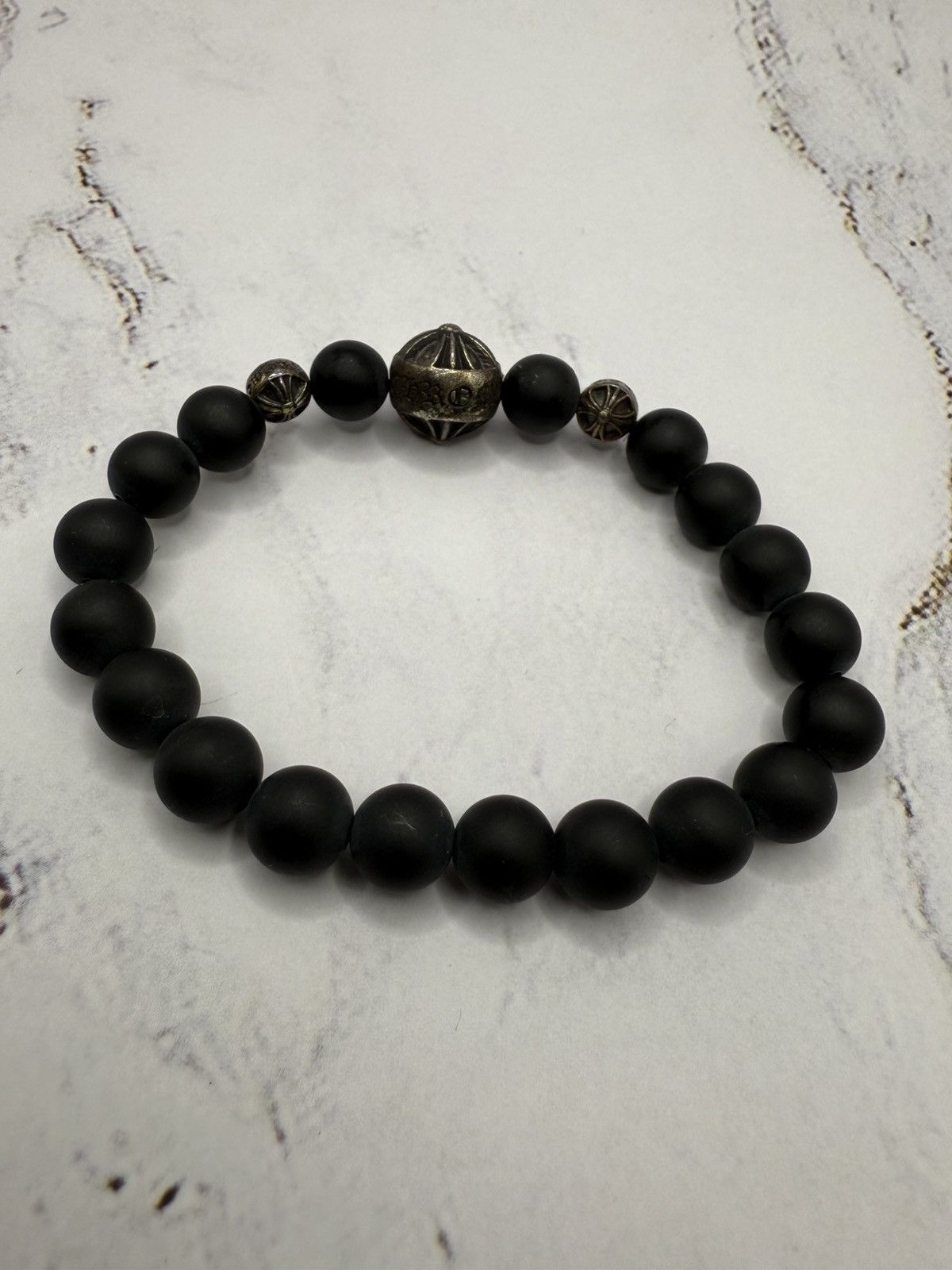 Chrome Hearts Chrome Heart Onyx Bead Bracelet Size ONE SIZE - 6 Thumbnail