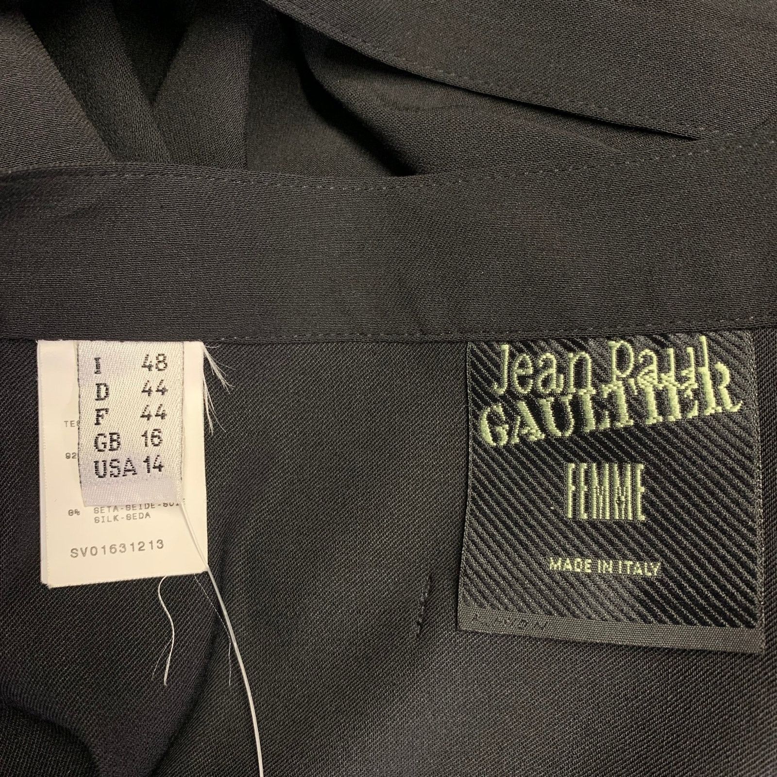 Jean Paul Gaultier JEAN PAUL GAULTIER Size XL Black Wool Silk Wrap Around Skirt Size 38" / US 16 / IT 52 - 5 Thumbnail