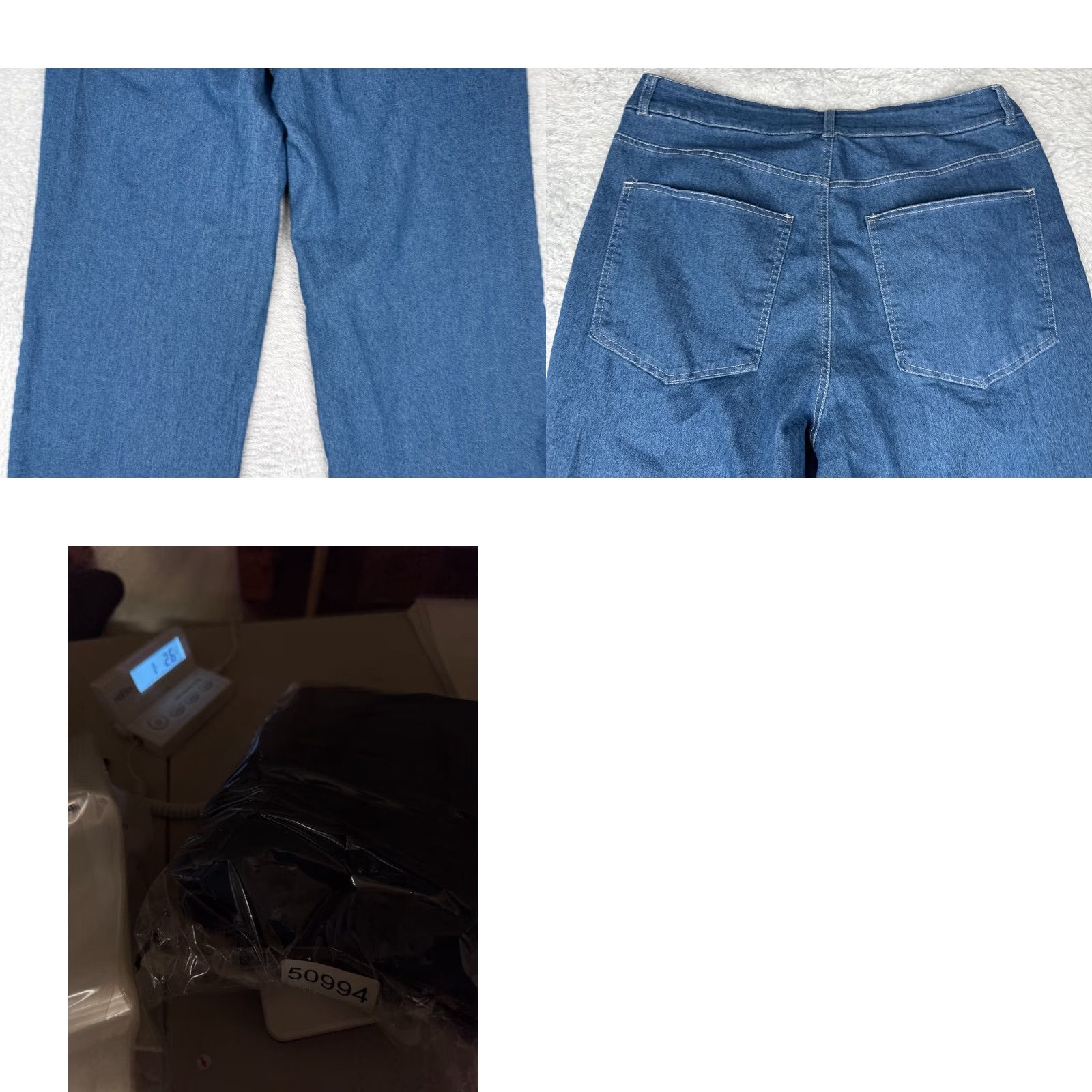 Vintage Womens Jeans 30x30 Blue Denim Wide Leg High Rise Cotton Polyester Blend Pockets Size 30" / US 8 / IT 44 - 10 Thumbnail