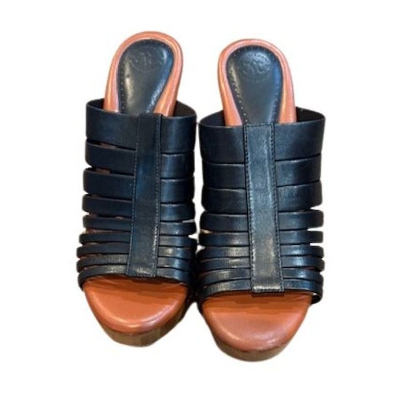 Johnston & Murphy Johnston & Murphy Platform Block Heel Black Sandals Size US 9 / IT 39 - 2 Thumbnail