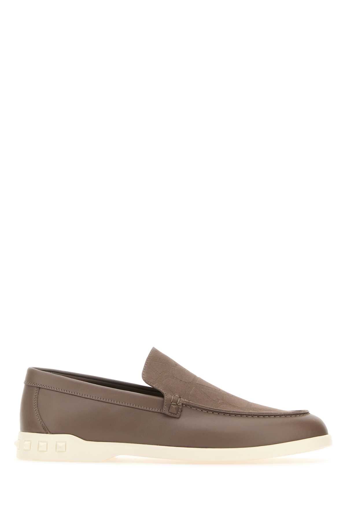 image of Valentino Garavani Dove Grey Leather Leisure Flows Loafers, Men's (Size 8)