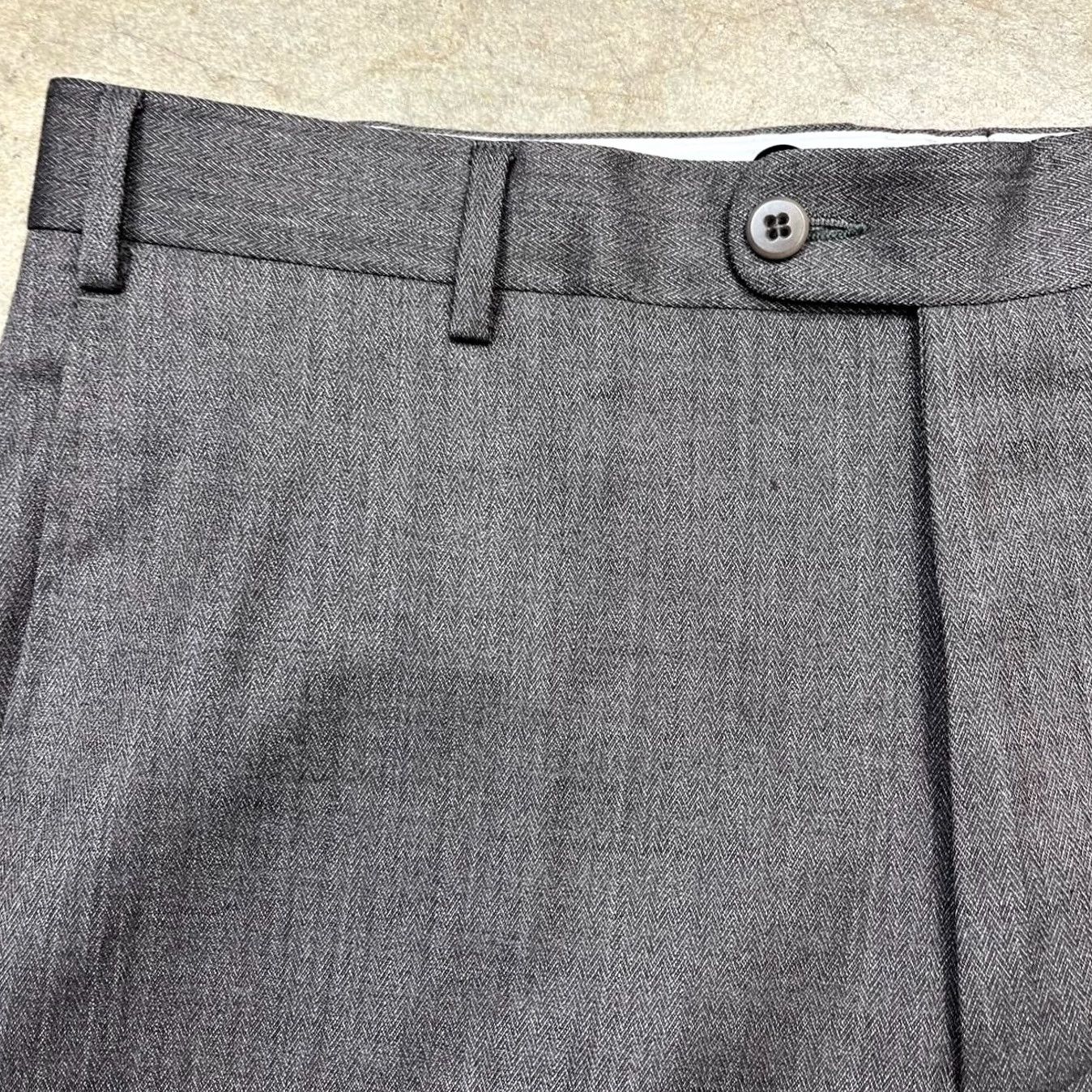 Zanella Zanella Wool Trousers Flat Front Herringbone Size 36 Todd - Gray Dress Pants Size US 36 / EU 52 - 2 Thumbnail