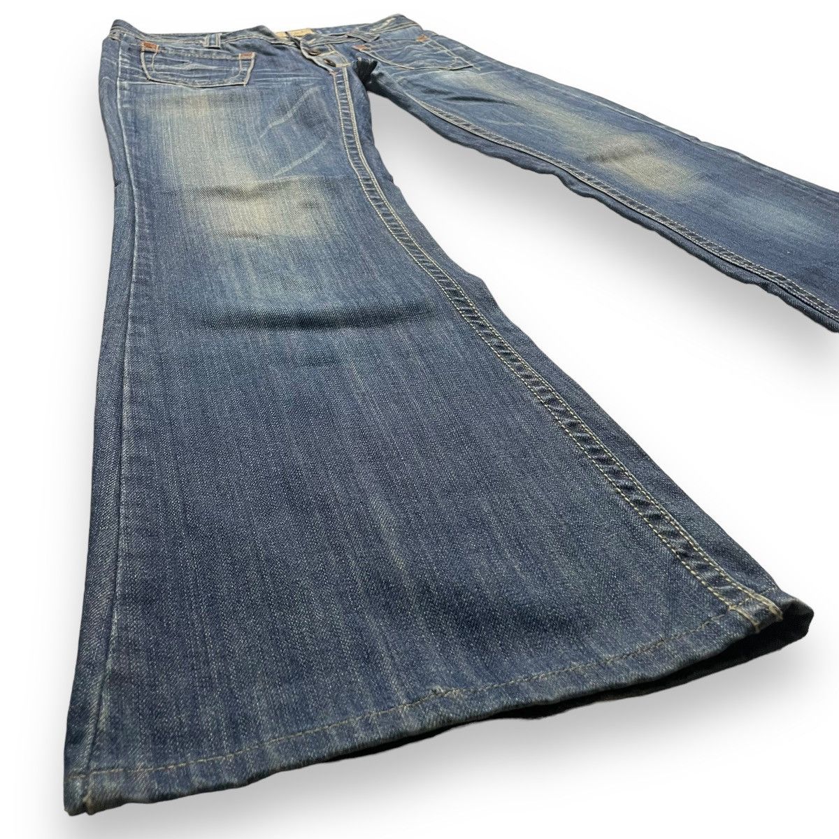 Le Grande Bleu (L.G.B.) SUPER FLARE VINTAGE HOT PEPPER BUTTON FLY DENIM PANTS Size US 32 / EU 48 - 5 Thumbnail