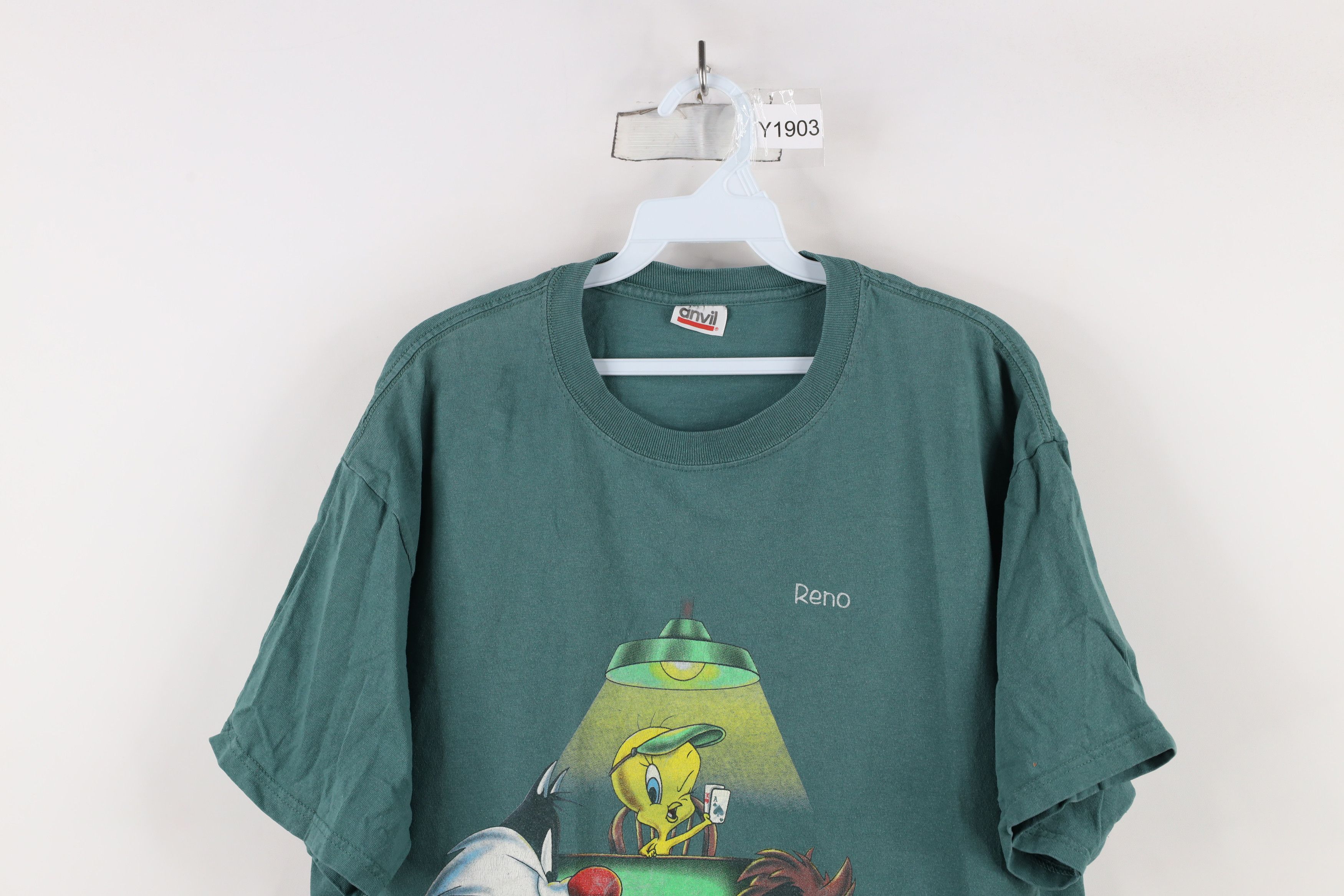 Vintage Vintage 90s Looney Tunes Fowl Play Poker Reno Nevada T-Shirt Size US L / EU 52-54 / 3 - 2 Thumbnail