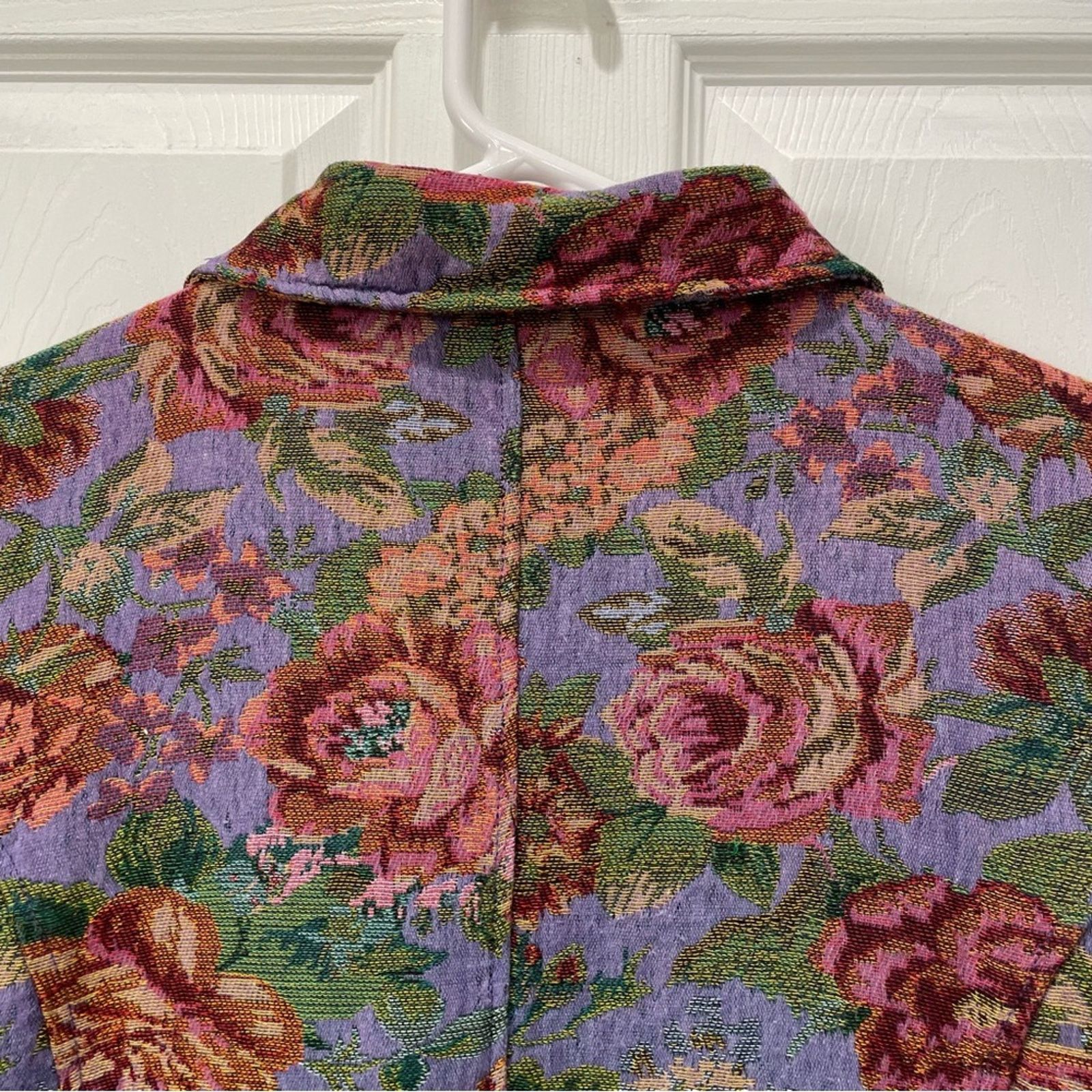 Other Vintage Handcrafted Floral Tapestry Jacket Size M / US 6-8 / IT 42-44 - 4 Thumbnail