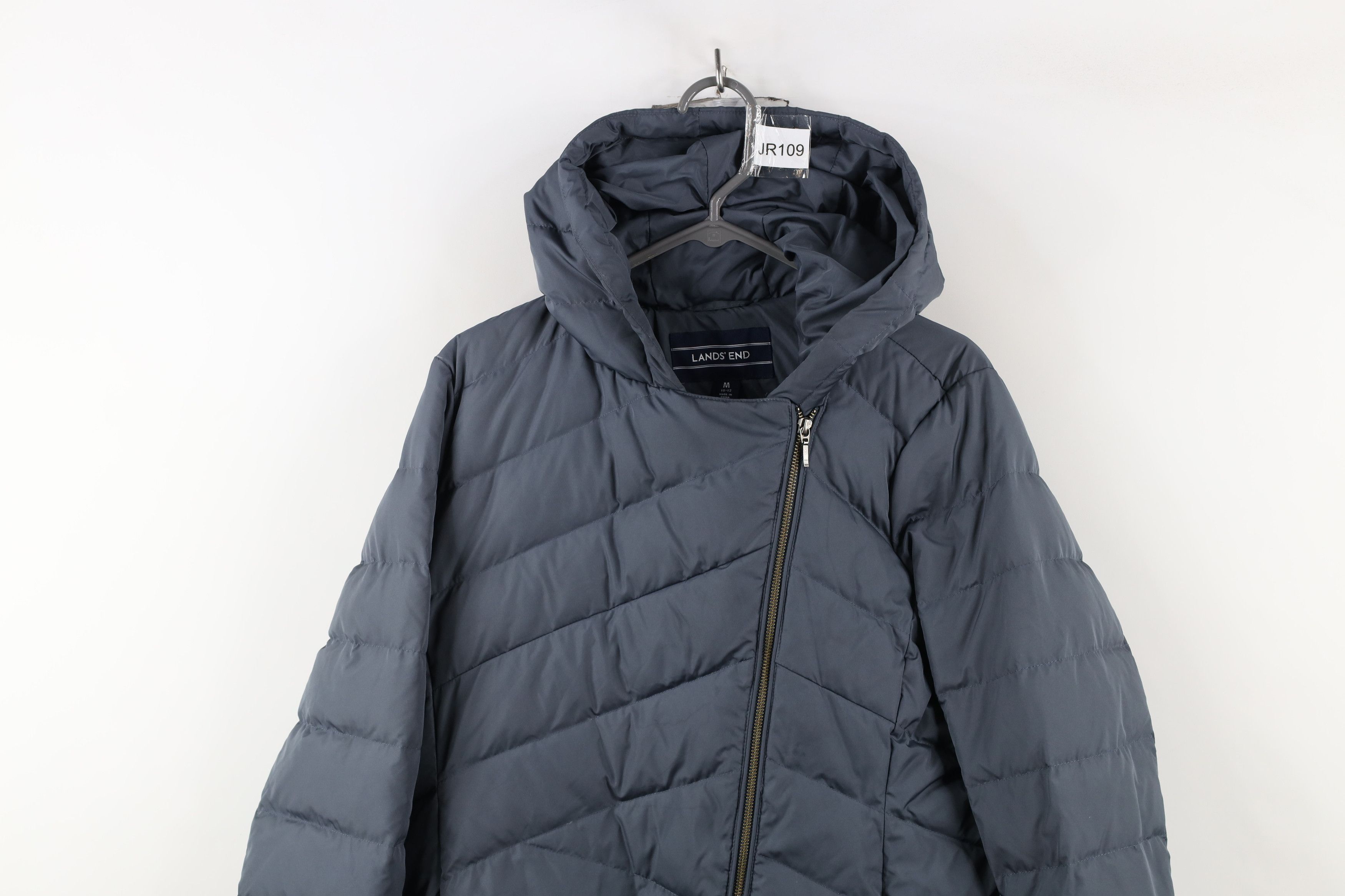 Lands' End × Vintage Lands End Full Length Hooded Duck Down Puffer Jacket Gray Size M / US 6-8 / IT 42-44 - 2 Thumbnail