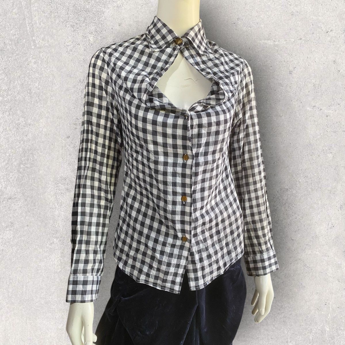Vivienne Westwood SS07 Open Chest Plaid Button Up Shirt Size S / US 4 / IT 40 - 5 Thumbnail