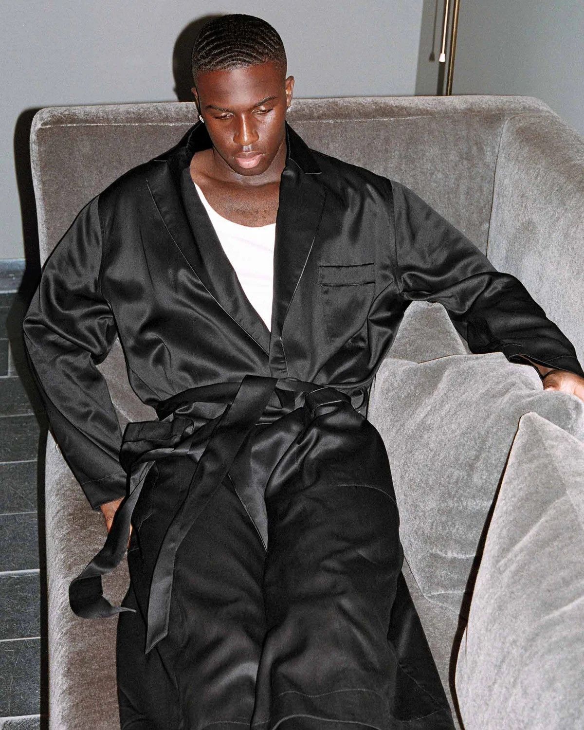 image of Cdlp Home Robe in Black, Men's (Size Medium)