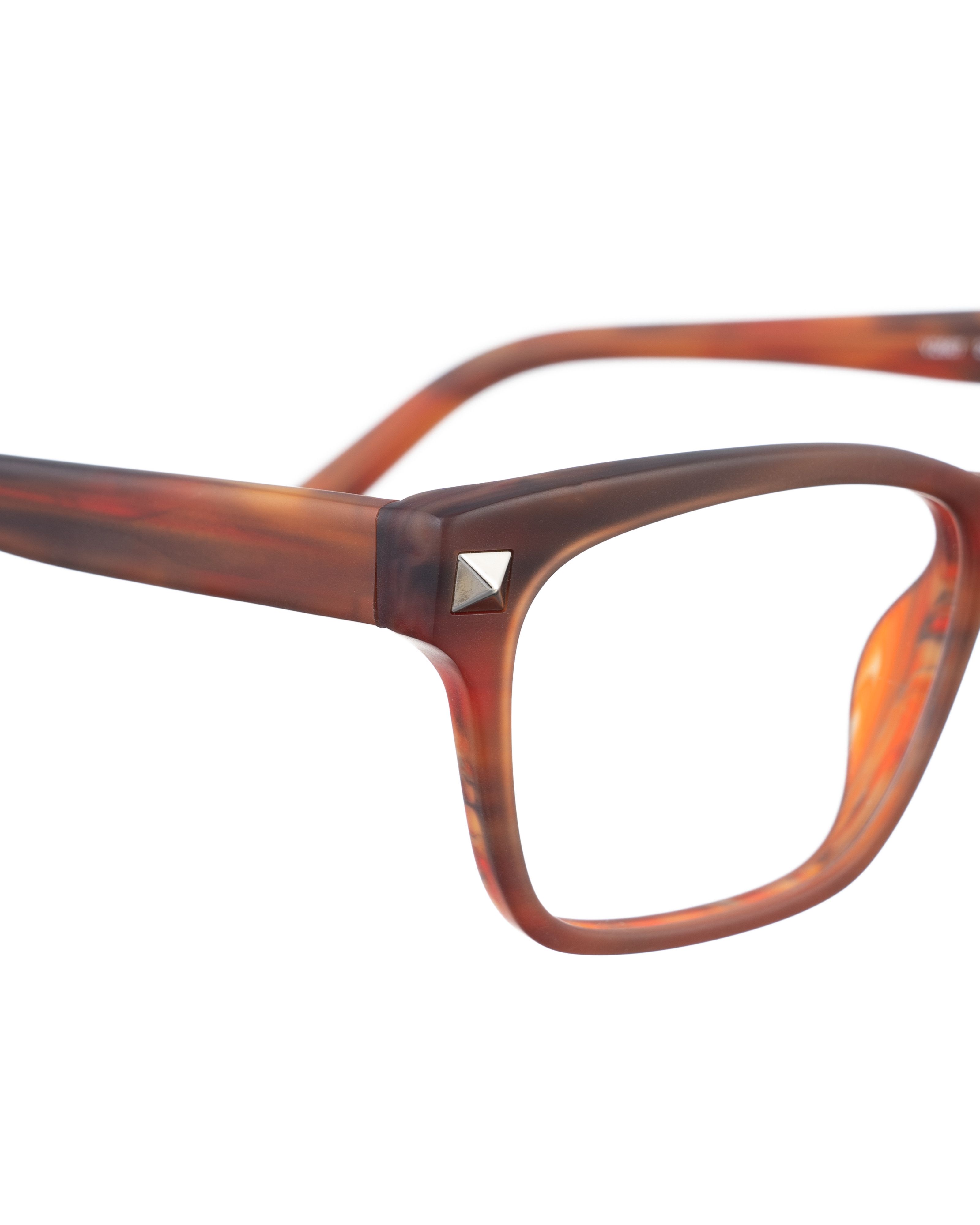 Valentino Valentino 00s Matte Havana Brown Nerdy Glasses with Studs Size ONE SIZE - 3 Thumbnail