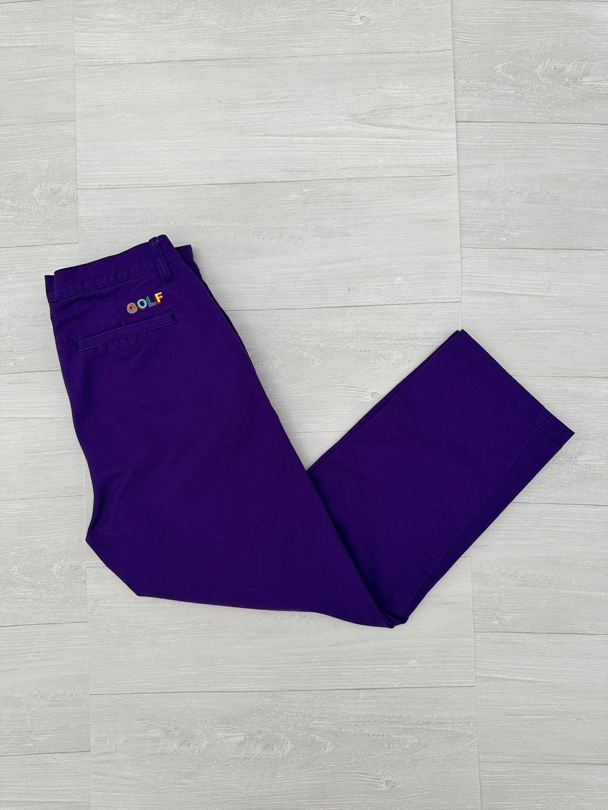 Golf Wang × Tyler The Creator RARE OG Golf Wang Purple 3D " GOLF " Logo Pants Sz. 30 Fleur Size US 30 / EU 46 - 2 Thumbnail
