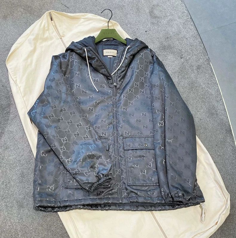 Gucci Gucci Gray full print double G jiccard jacket 2502-Nextarro Size US M / EU 48-50 / 2 - 1 Thumbnail