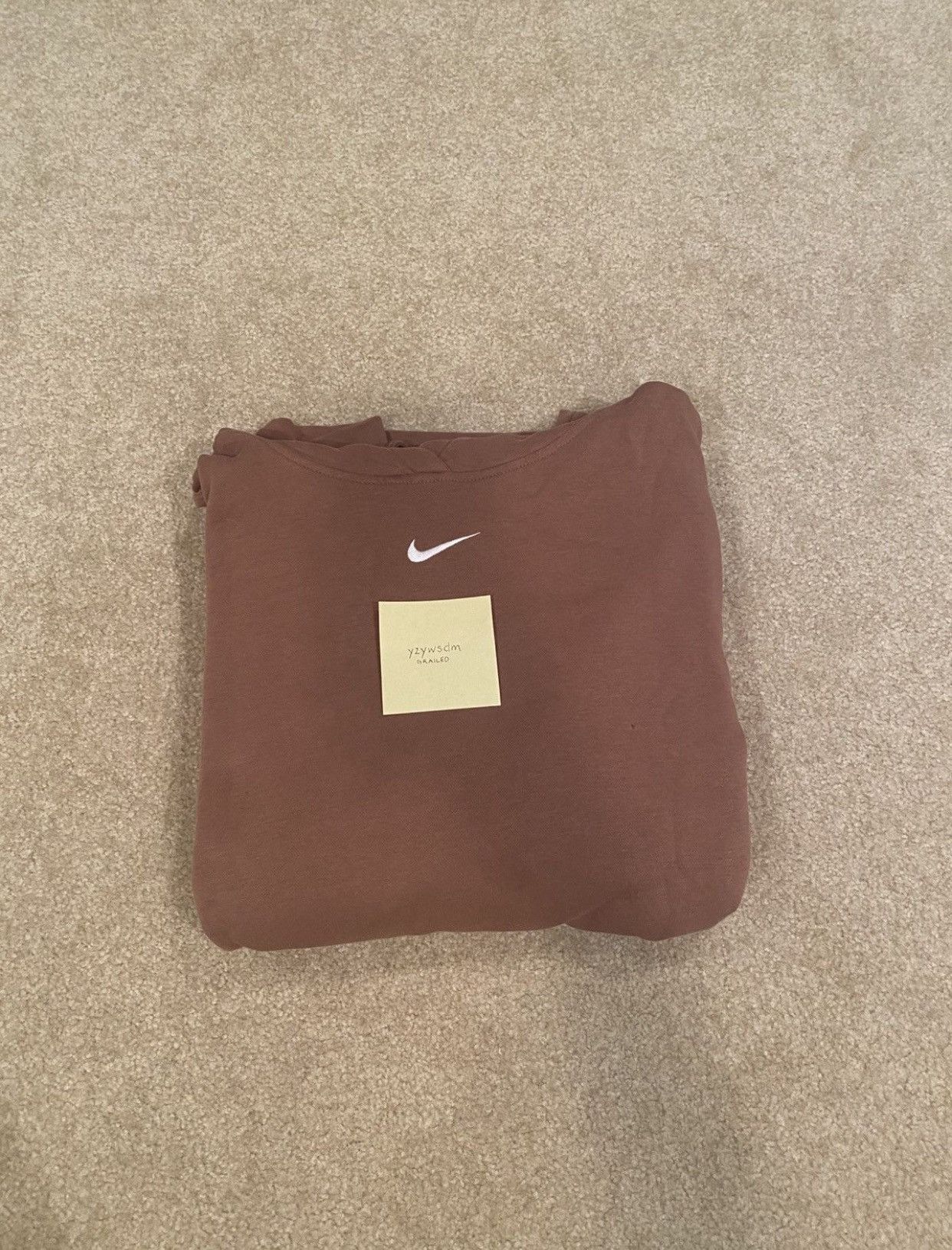Nike Nike Vintage Brown Centre Swoosh Hoodie Size US XL / EU 56 / 4 - 4 Thumbnail