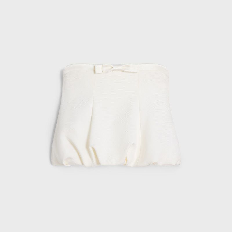 Celine o1bcso1str0526 2B980238V Bow Bustier Silk Faille Top Craie Size M / US 6-8 / IT 42-44 - 1 Thumbnail