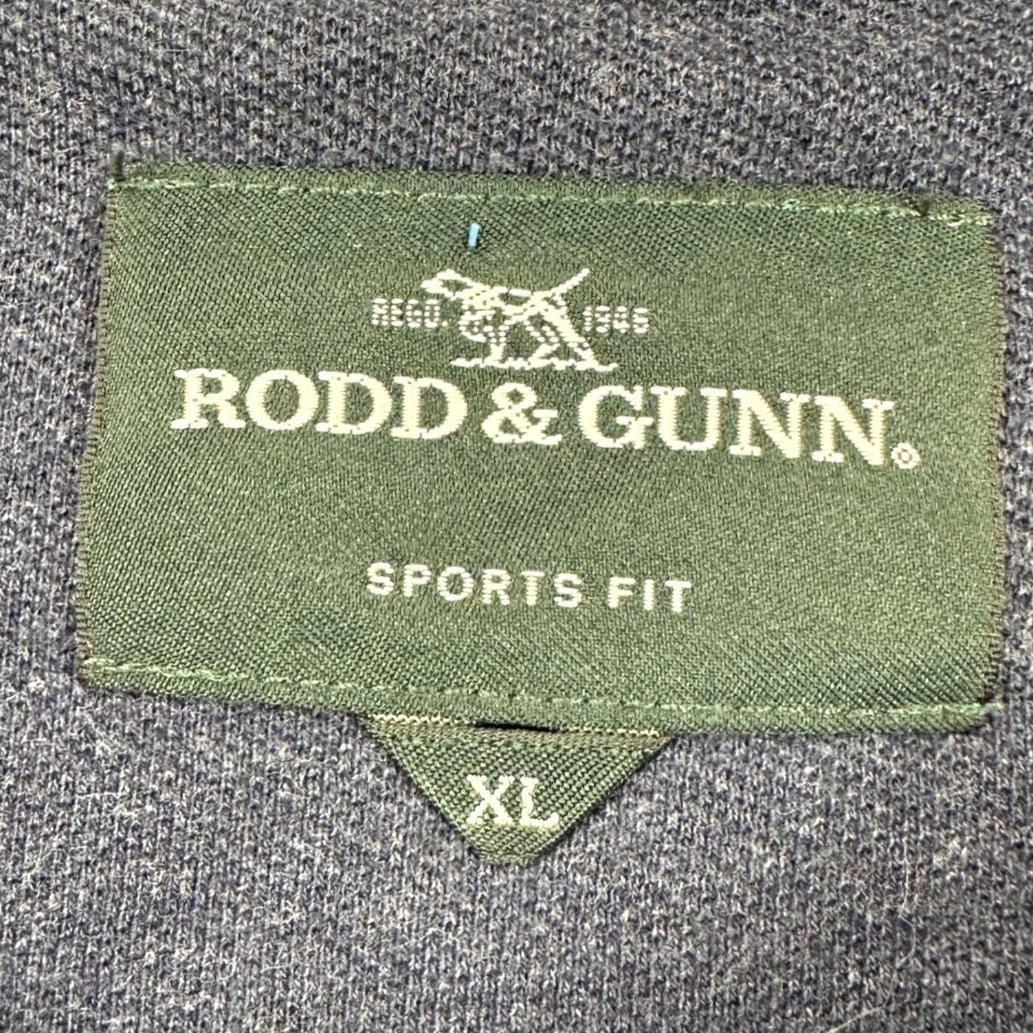 Rodd & Gunn Rodd & Gunn Sports Fit Mens XL Polo Short Sleeve Cotton Rugby Navy Grey Breathable Collar Shirt Size US 36 / EU 52 - 4 Thumbnail