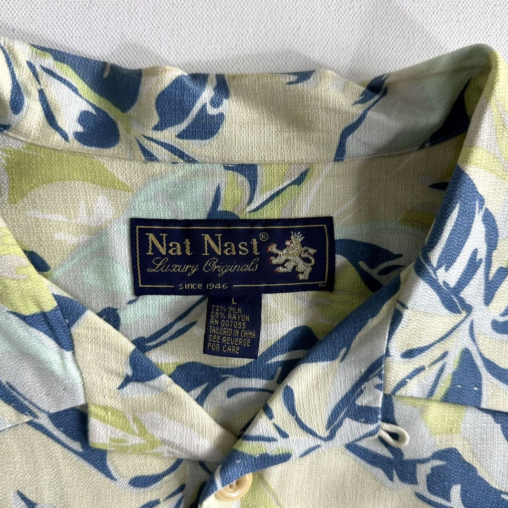 Nat Nast VINTAGE Nat Nast Shirt Mens L Hawaiian Floral Silk Blend Short Sleeve Button Up Casual Size US L / EU 52-54 / 3 - 5 Thumbnail