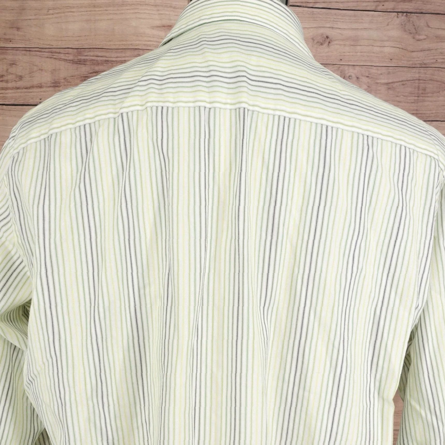 Van Heusen Van Heusen Studio Shirt Mens 16.5 Stripe Button Up White Slim Fit Dress Shirt Size US L / EU 52-54 / 3 - 6 Thumbnail