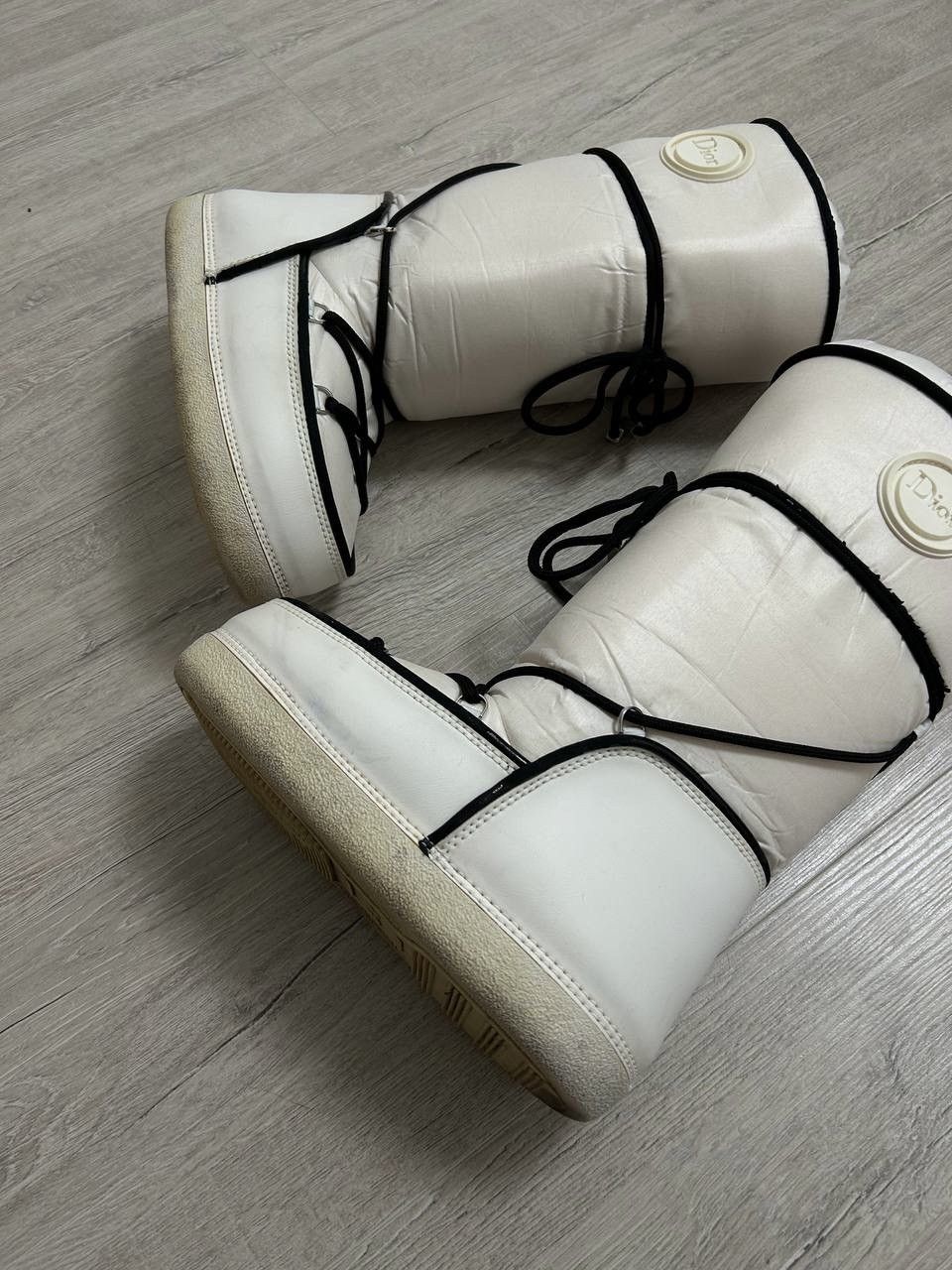 Dior Y2K Dior by John Galliano White Black Snow Moon Ski Boots Size US 7 / IT 37 - 6 Thumbnail