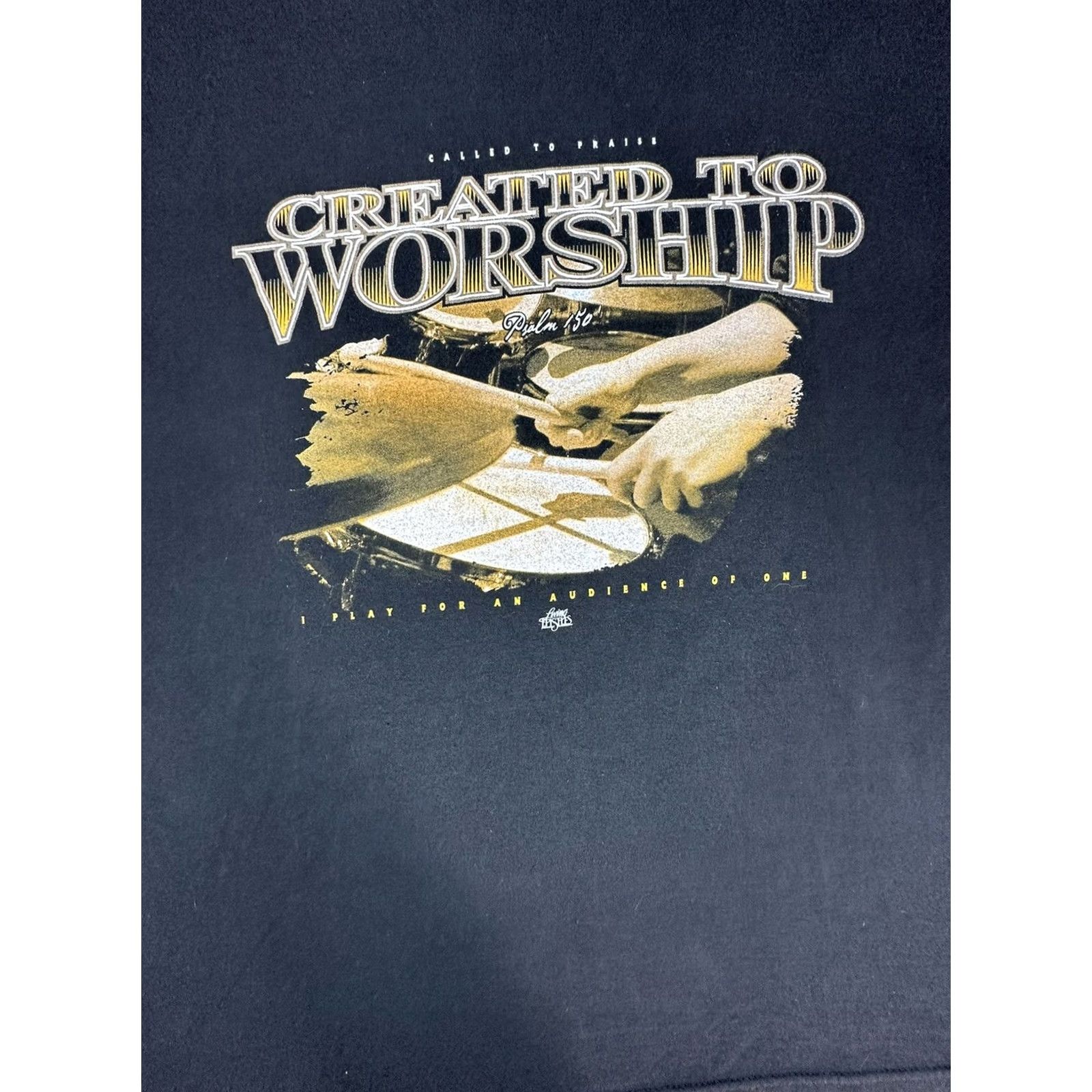 Delta VINTAGE Delta T-Shirt Unisex Adults Short Sleeve Black Psalm 150 Jesus Graphic Worship L Size Size US L / EU 52-54 / 3 - 4 Thumbnail