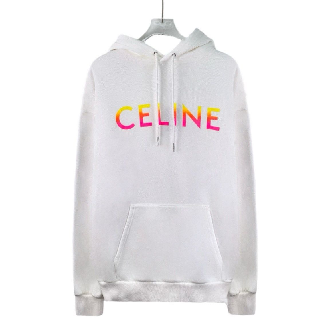 Celine Celine White Logo Letter Printed Hooded Sweatshirt K26WX Size XS / US 0-2 / IT 36-38 - 1 Thumbnail