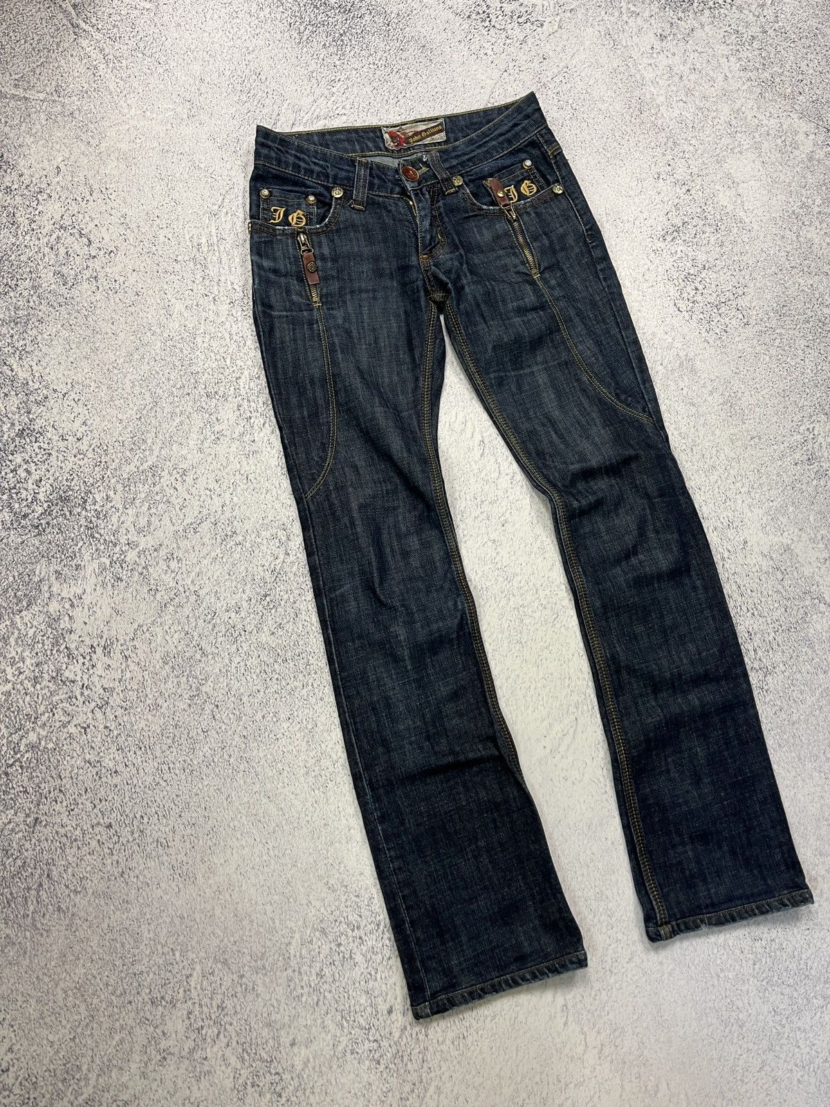 John Galliano Vintage John Galliano Crazy Y2k Jeans Big Buckle Rare Sz 27 Size 27" / US 4 / IT 40 - 6 Thumbnail