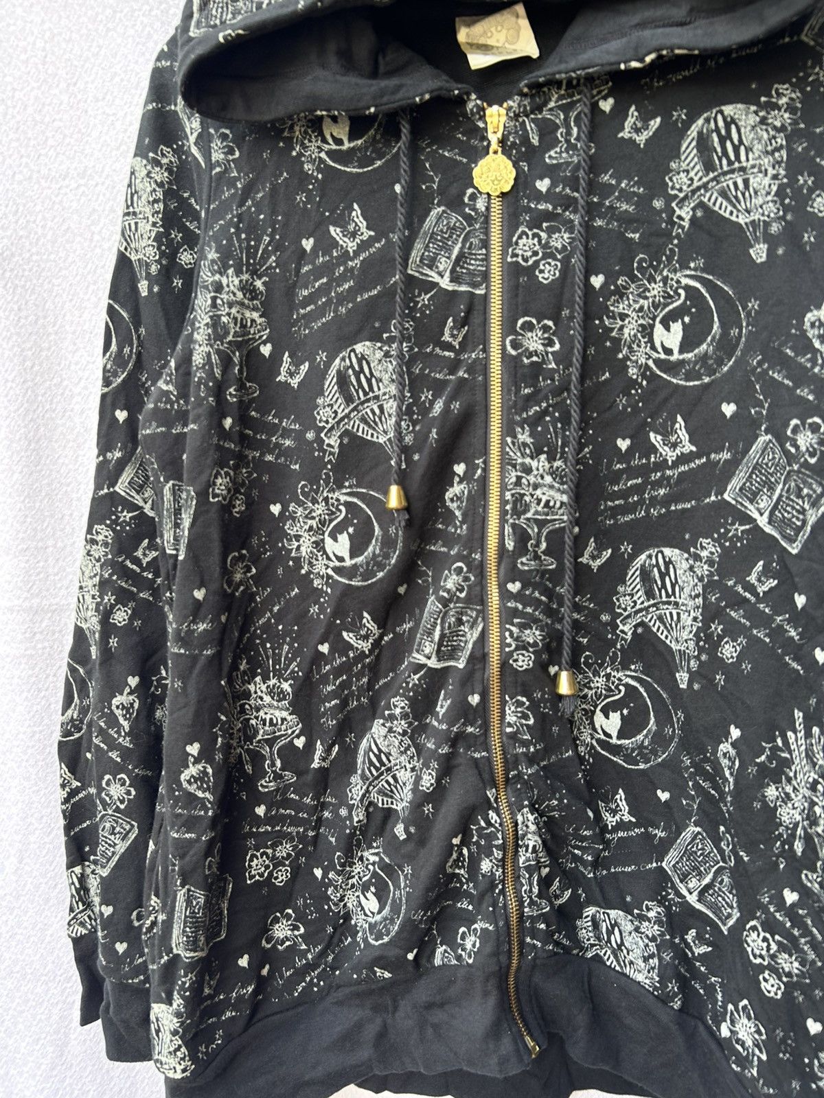 If Six Was Nine × Japanese Brand × Le Grande Bleu (L.G.B.) Scolar Overprint Sweatshirt Zipper Hoodie Size US L / EU 52-54 / 3 - 5 Thumbnail